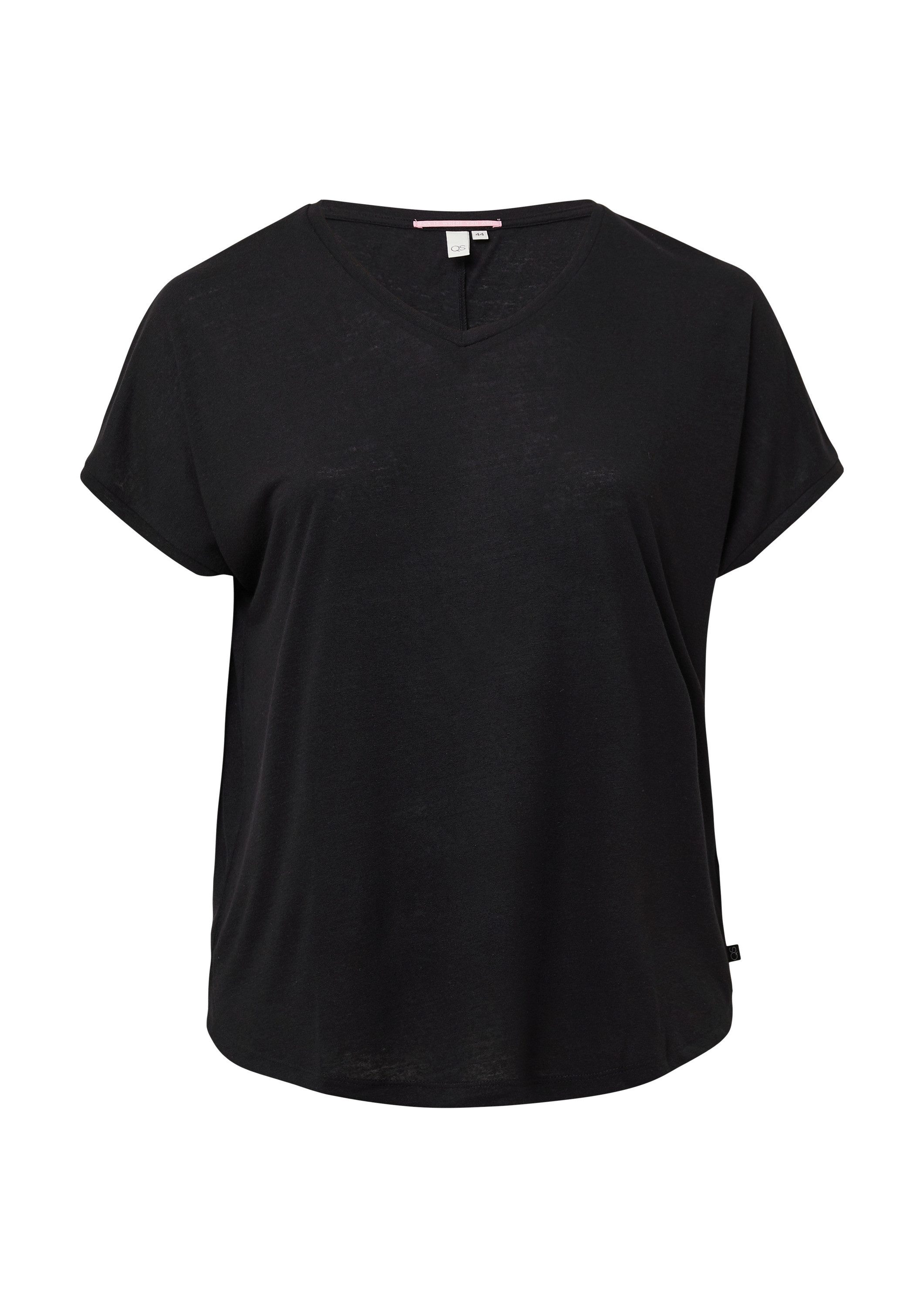 QS Kurzarmshirt T-Shirt Locker geschnittenes T-Shirt günstig online kaufen