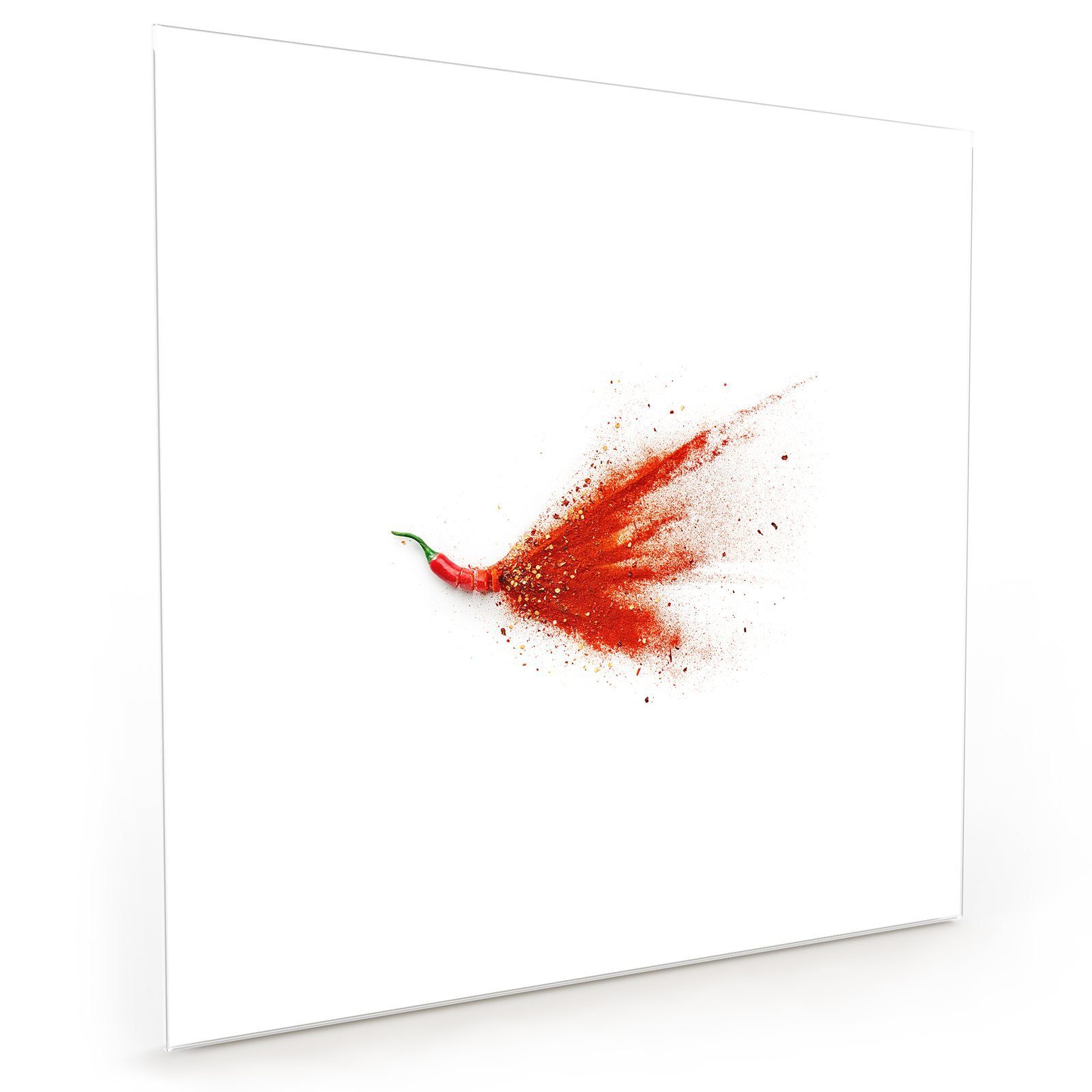 Pulver Primedeco Motiv Chili Küchenrückwand Glas mit Küchenrückwand Spritzschutz mit