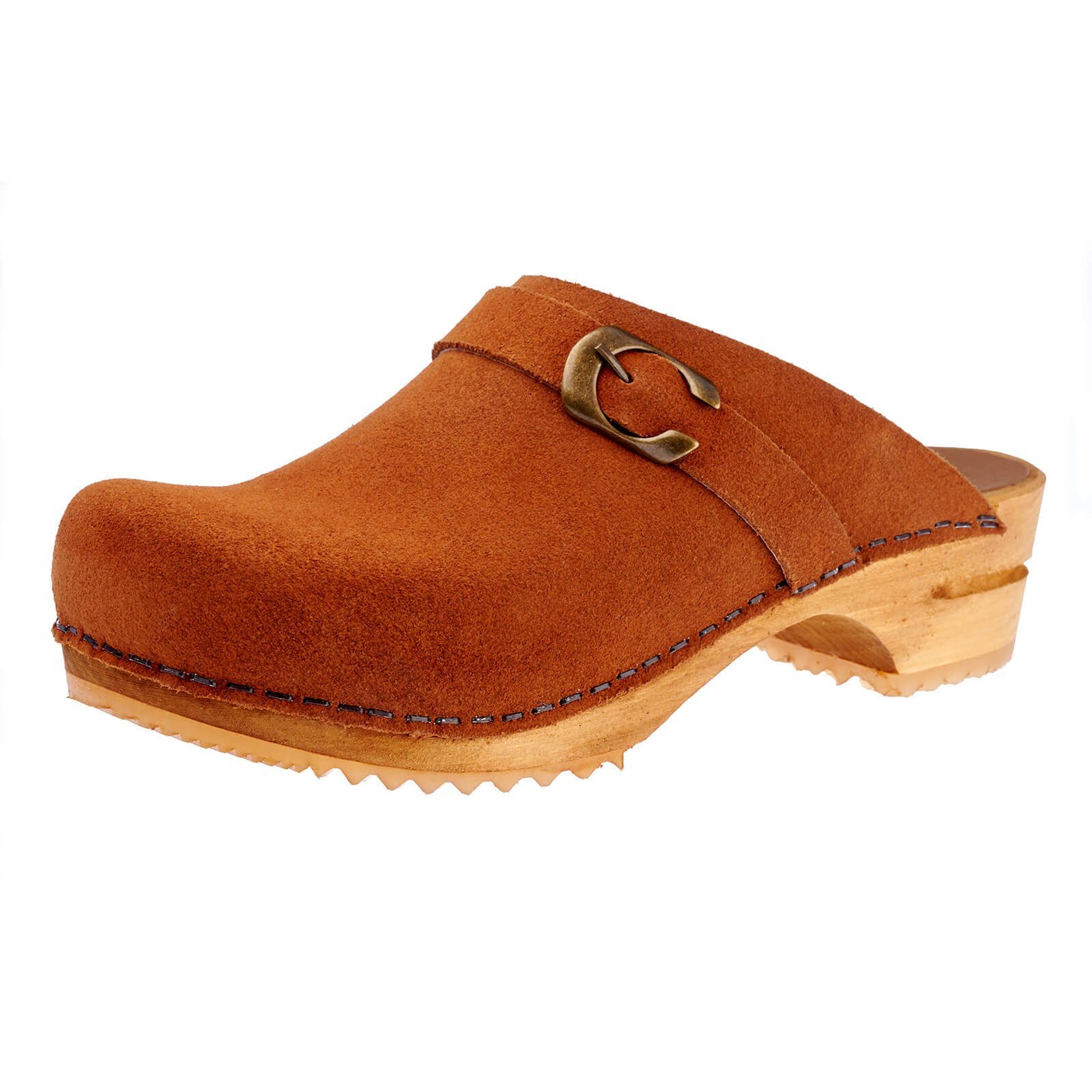 Wood-Hedi Open Clog Cognac Sandale