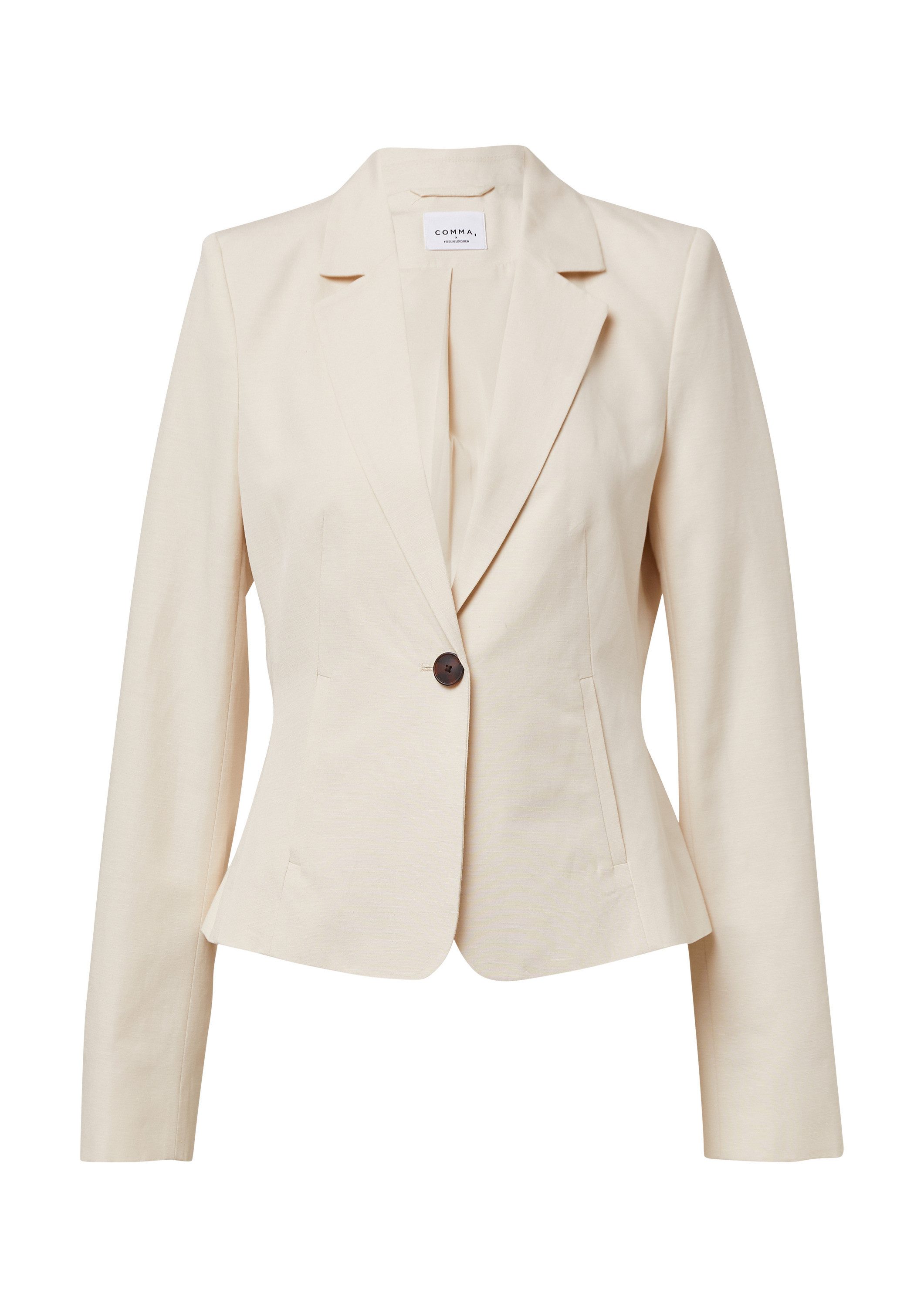 comma Jackenblazer Indoor-Blazer Taillierter Crop-Blazer aus Leinenmix, com günstig online kaufen