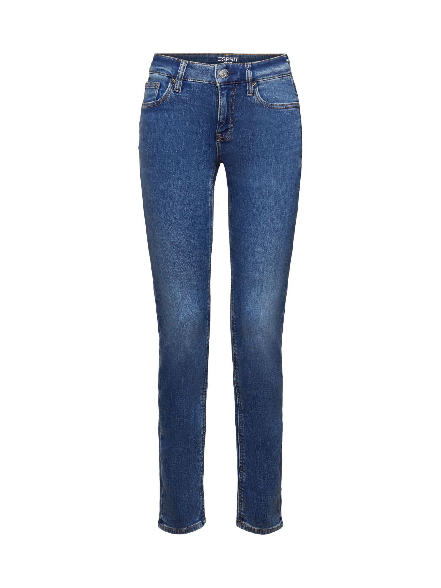 Esprit Slim-fit-Jeans Slim Stretchjeans MEDIUM Fit WASHED BLUE