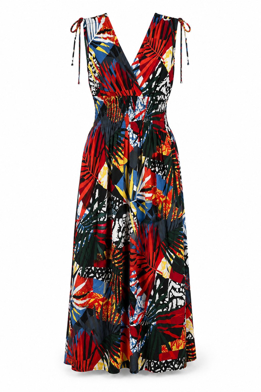 ITALY VIBES Sommerkleid - sommerliches Viskose Maxikleid mit Tropical Print für Damen