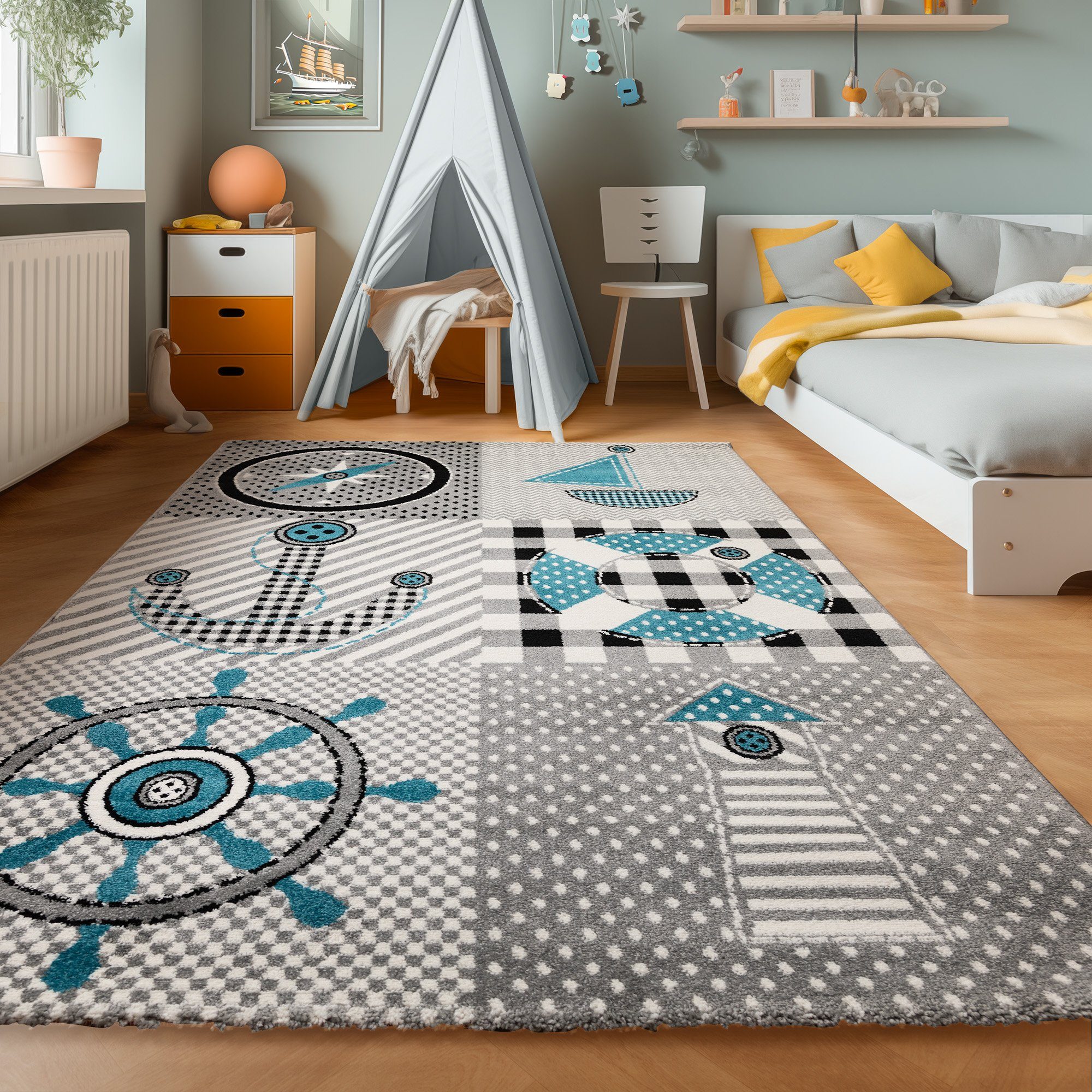 SIMPEX24 Teppich Piraten Design, Läufer, Höhe: günstig online kaufen