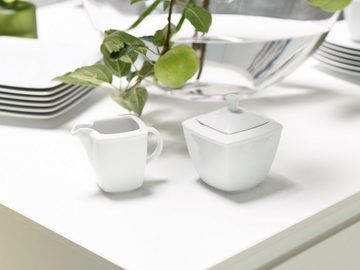 CreaTable Milch- und Zuckerset Victoria Weiss (2-tlg), Porzellan, klassisch weiß für den täglichen Gebrauch