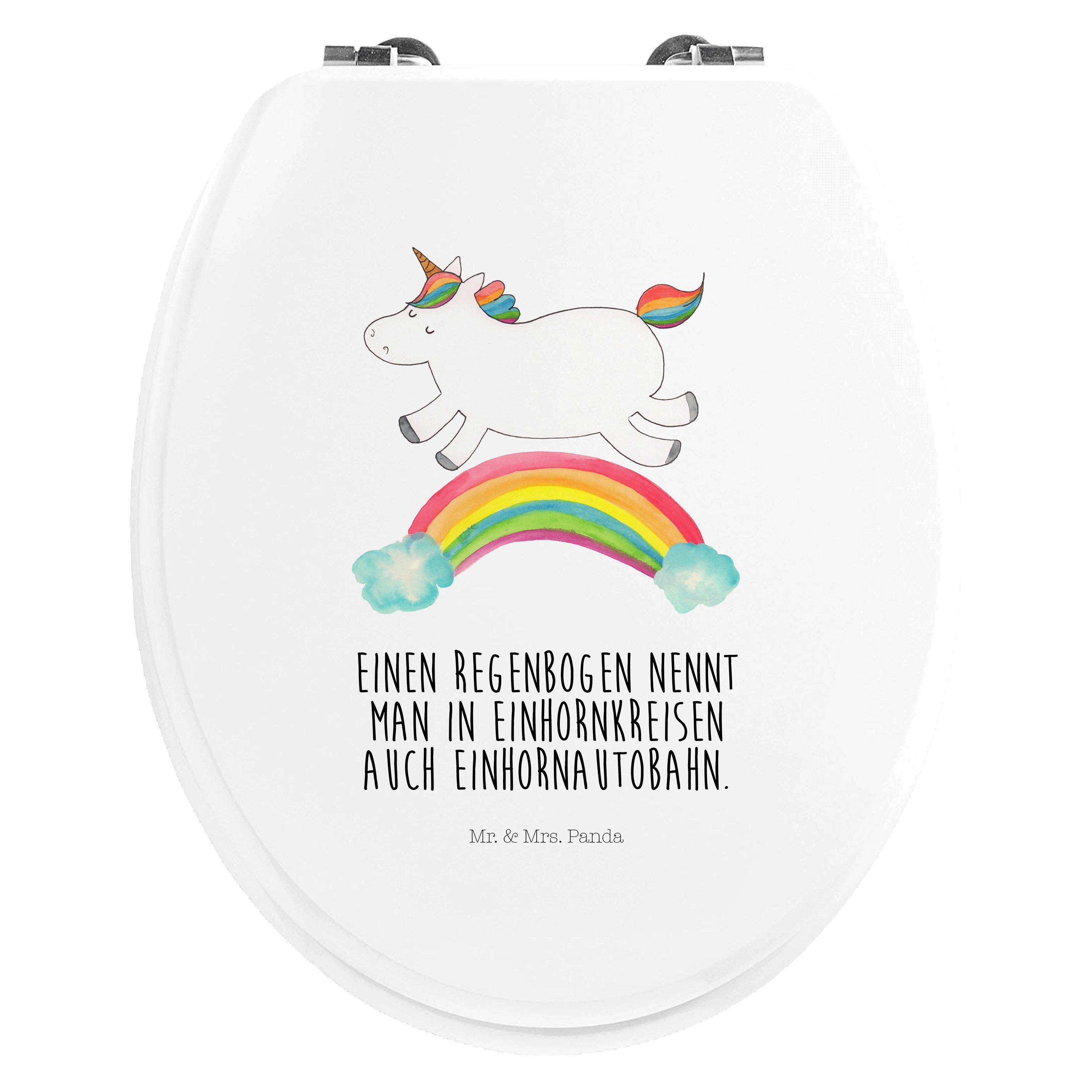 WC-Sitz Einhorn Regenbogen - Weiß - Geschenk, Einhorn Deko, Toilettendeckel