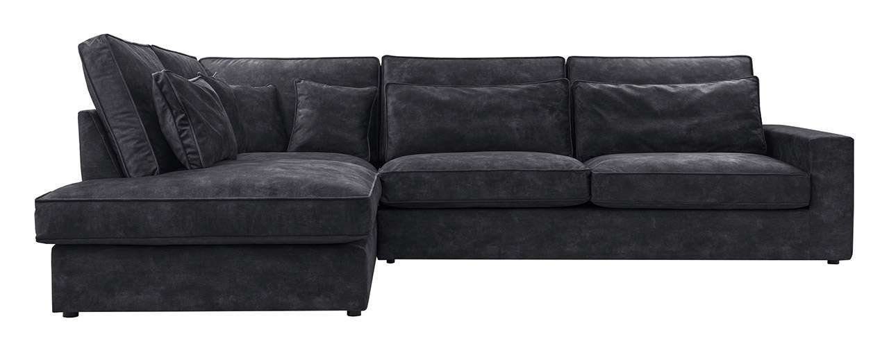 ohne - Palladium Bettkasten L MÖBEL MKS CARDI, Couch Ecksofa Schwarz Wohnzimmer Polstersofa