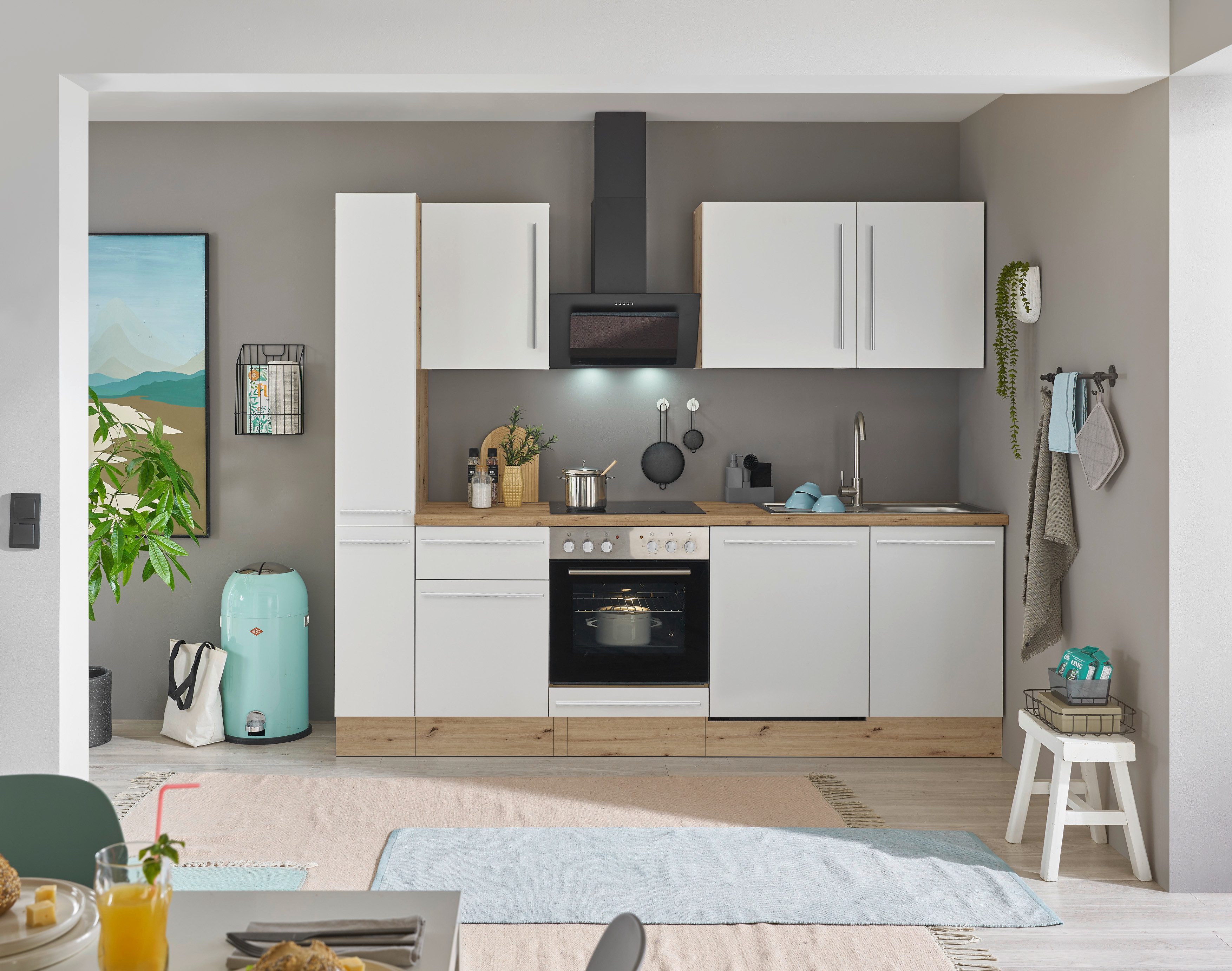 KOCHSTATION Küchenzeile Florida, Breite 250 cm, wahlweise mit E-Geräten,Sof günstig online kaufen