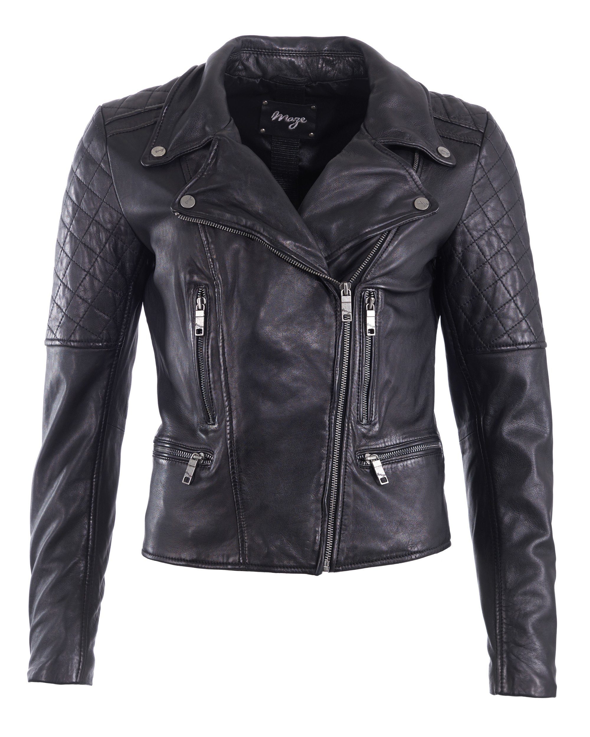 Lederjacke Solna Maze black