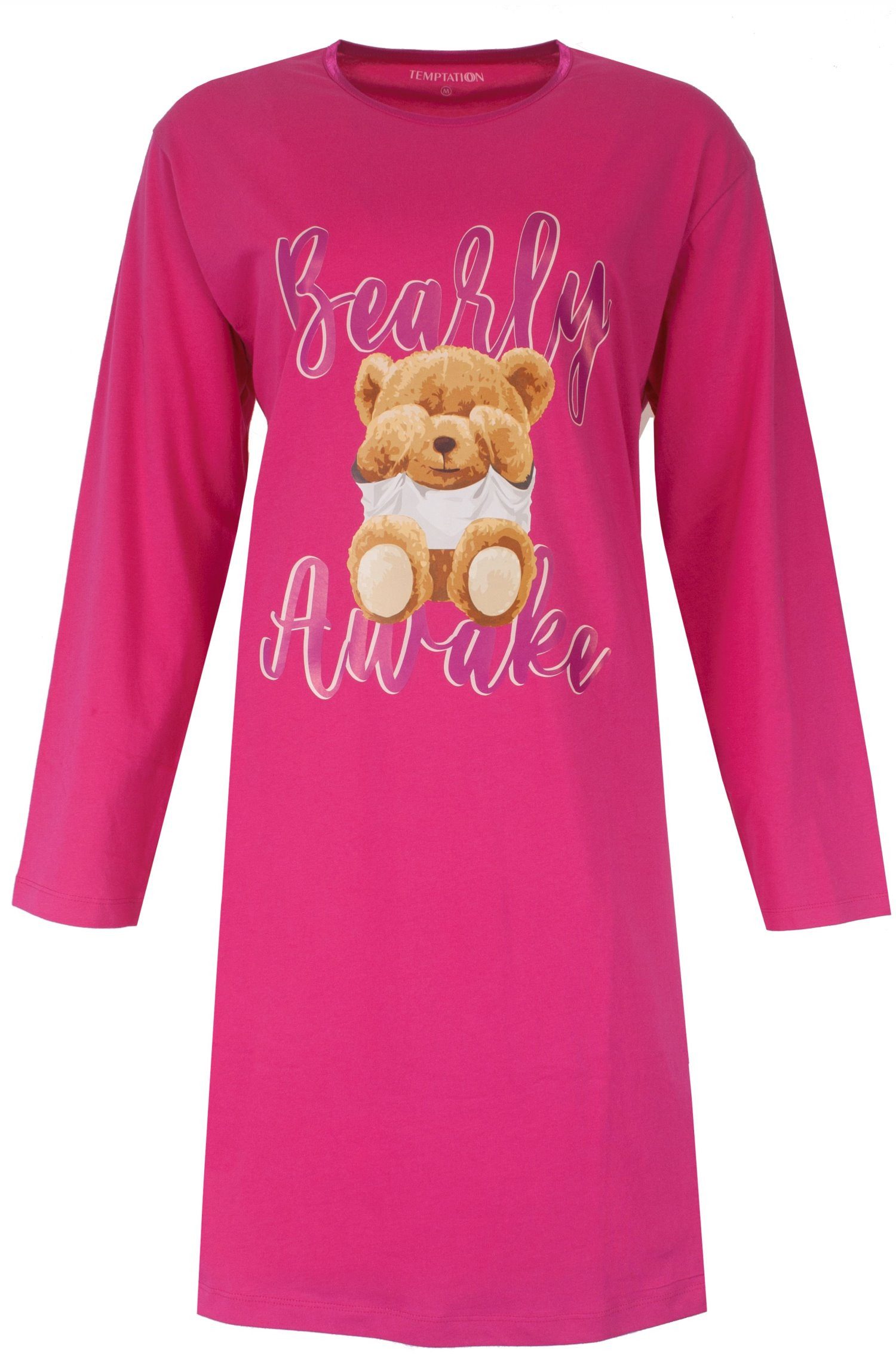 TEMPTATION Nachthemd Damen Schlafshirt mit langem Arm (1-tlg) Baumwolle günstig online kaufen