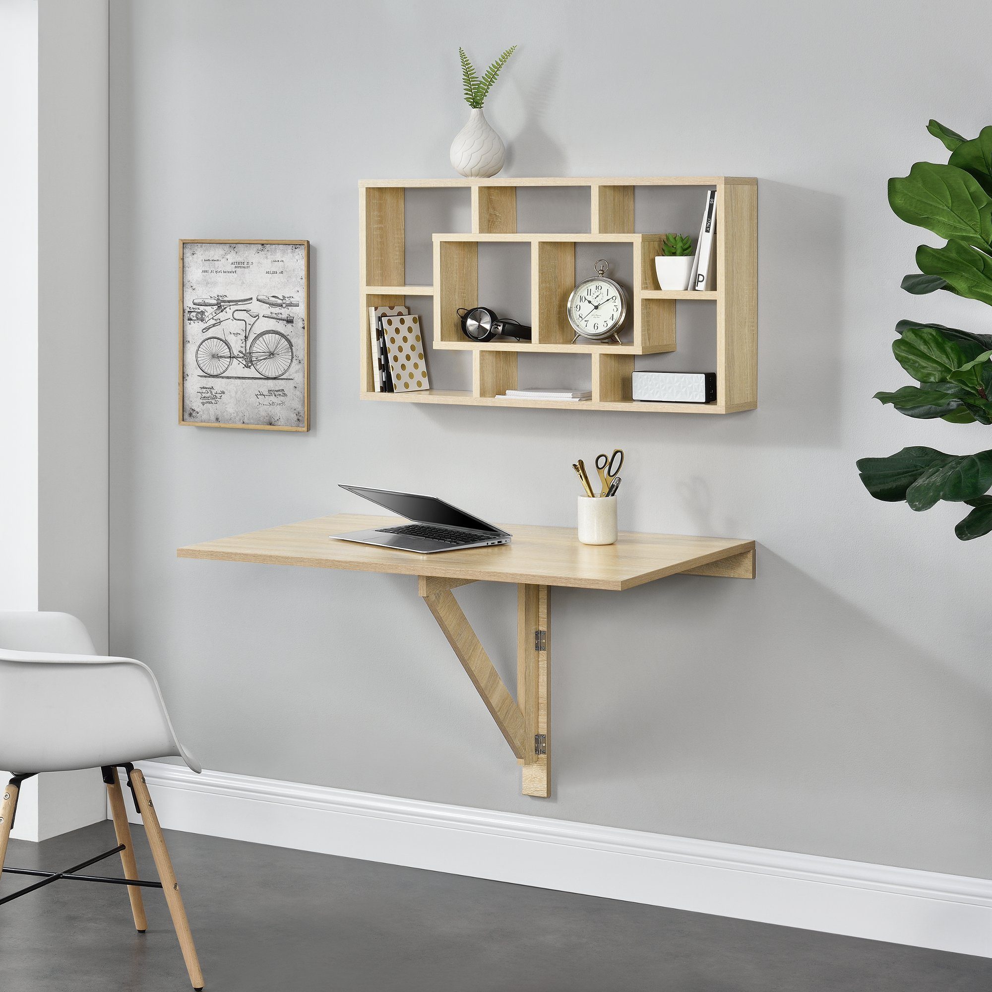 en.casa Schreibtisch, »Singapur« Breite 100cm, Klappbarer Wandtisch