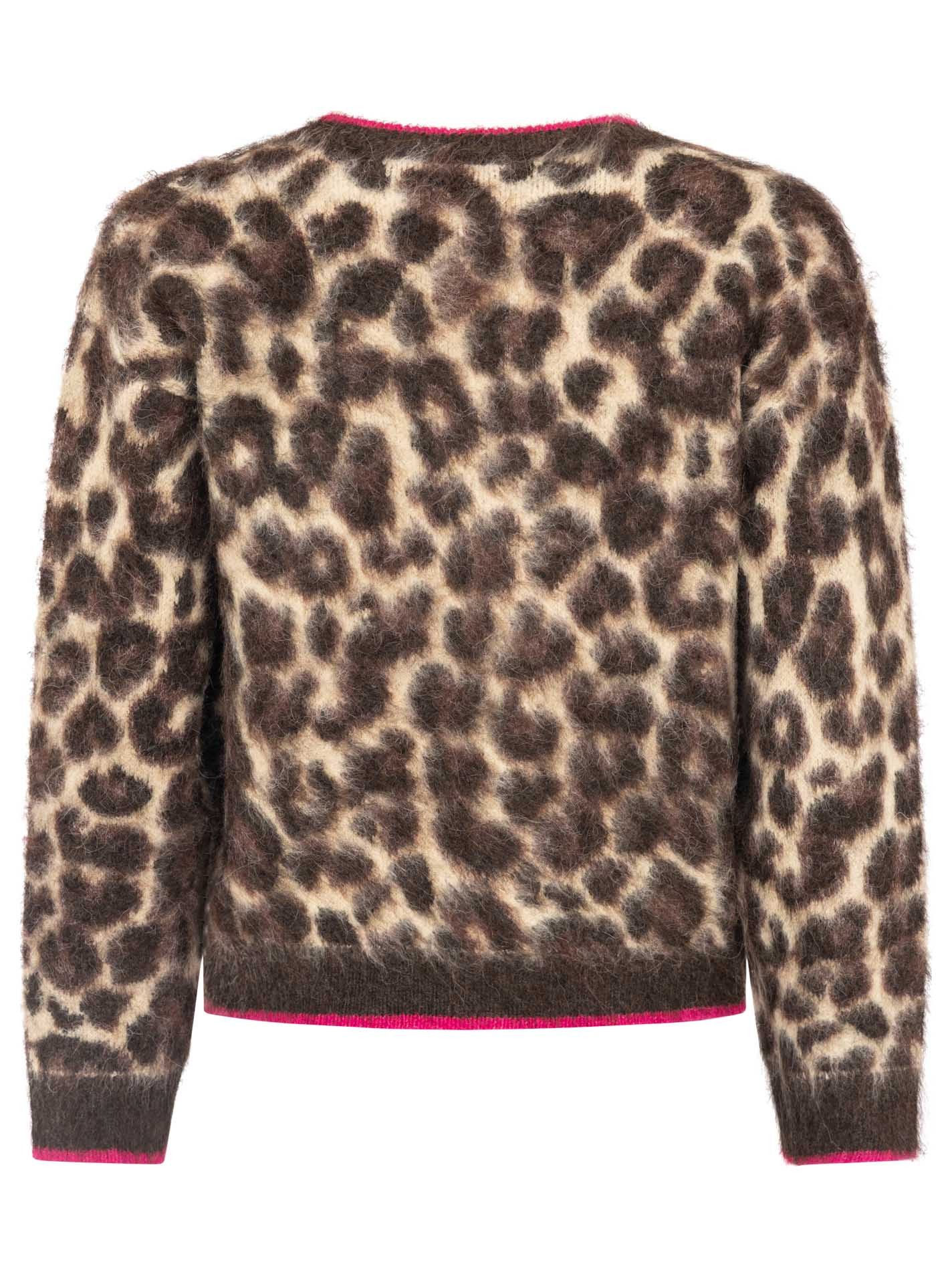 Zwillingsherz Strickjacke "Fluffy Leo" Reißverschluss, Eingriffstaschen, Logopatch, farbige Kanten – Bild 4 von 5