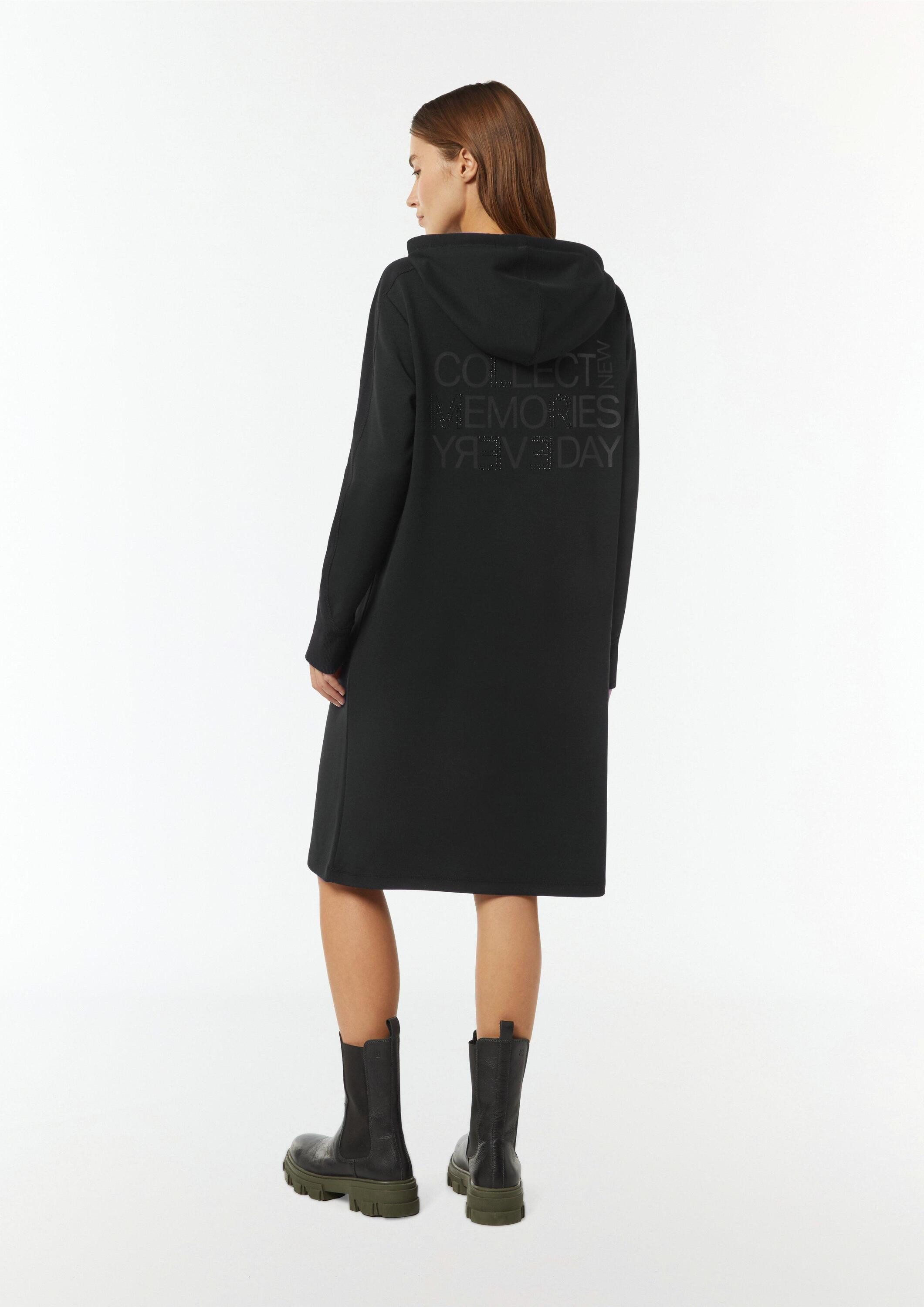 comma Midikleid Kleid Sweat-Kleid mit Kapuze und Rückenprint