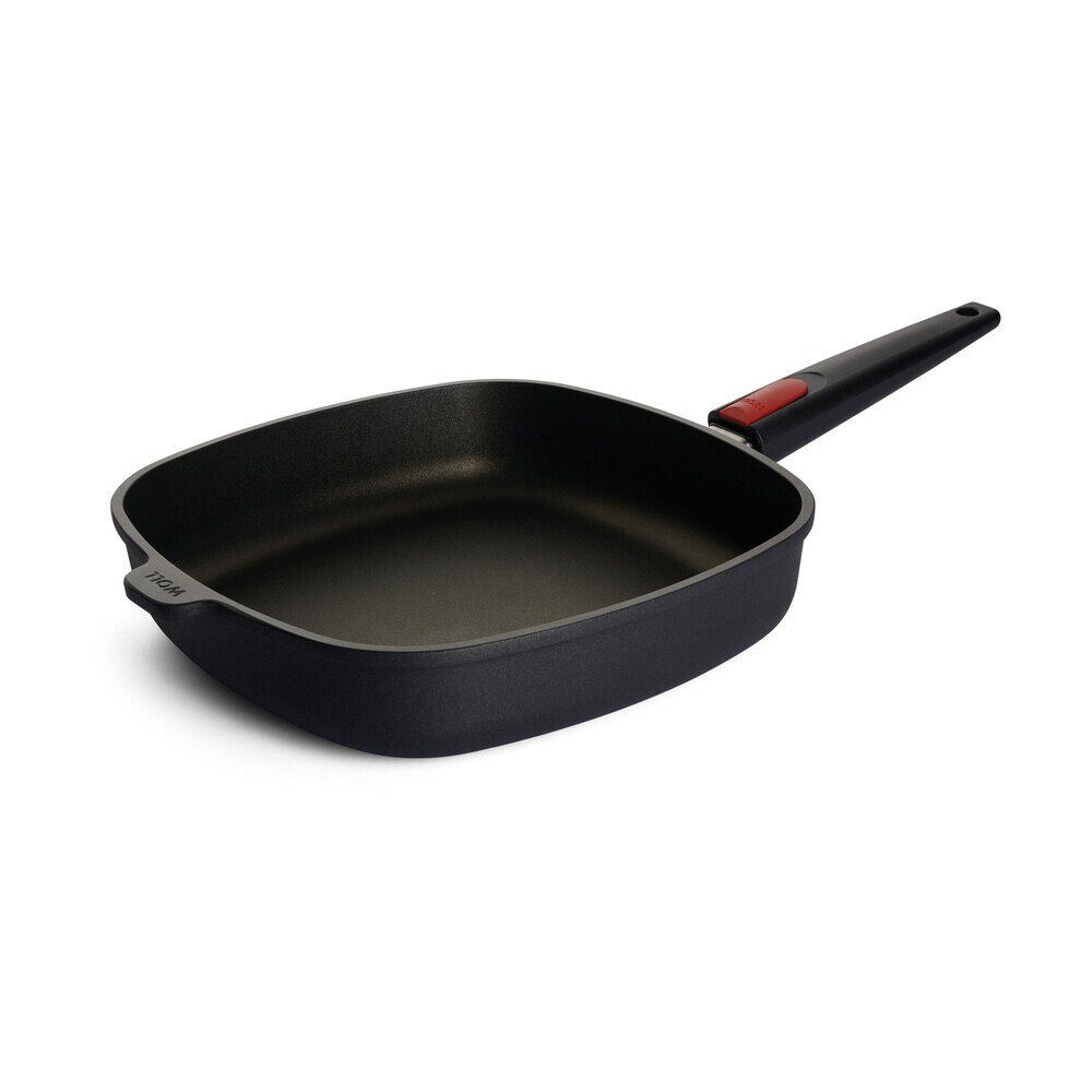WOLL Bratpfanne Guss-Pfanne 28 cm eckig Titanium Nowo, Aluguss, spülmaschinenfest, Induktion, alle Herdarten, Antihaft