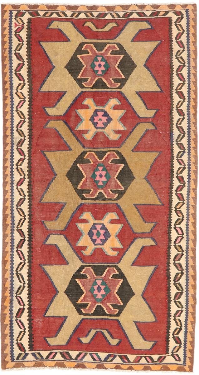 Orientteppich Kelim Fars Azerbaijan Nain rechteckig, Höhe: 4 Antik 145x270 Orientteppich, Handgewebter Trading, mm
