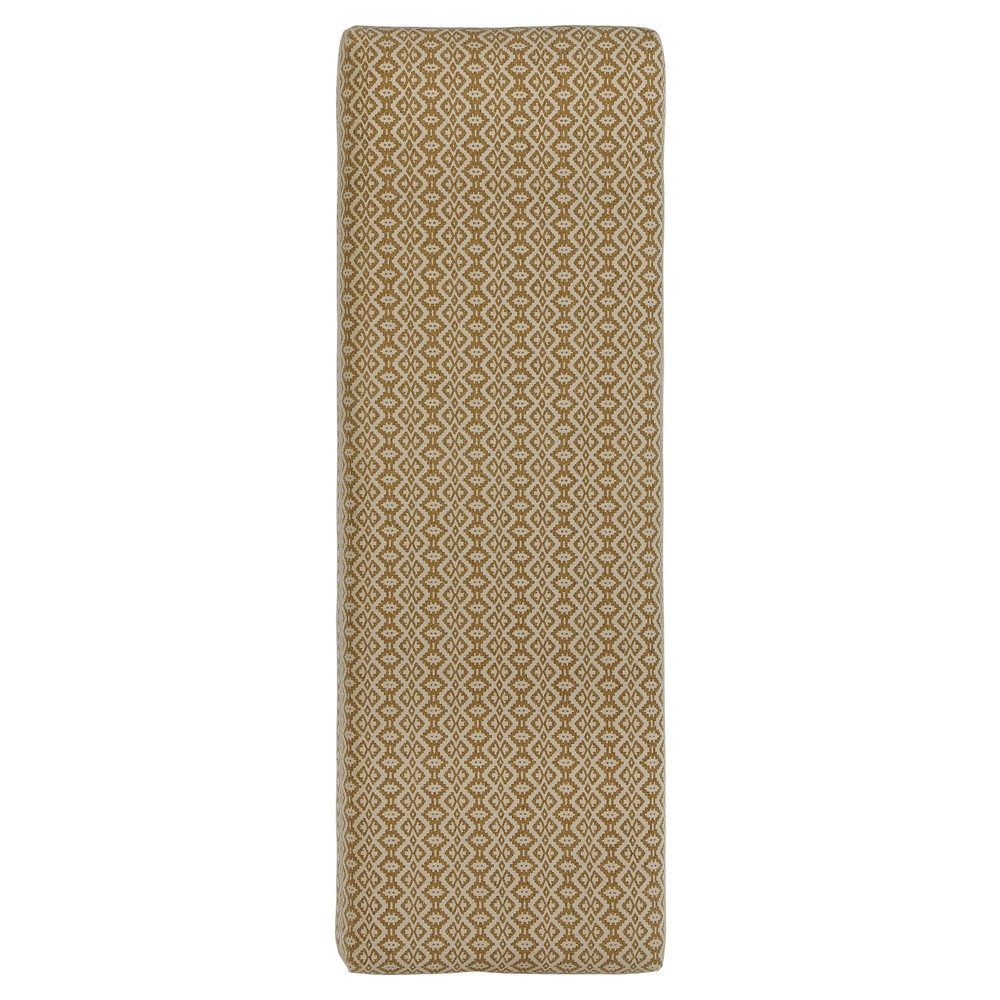 WOMO-DESIGN Sitzbank Polsterbank Palma Flurbank Bank Truhenbank Sitzpolster Schuhbank (1-St), Stoffbezug 120x48x40cm Holzoptik-Weiß-Gold Unikat Landhaus-Stil Retro