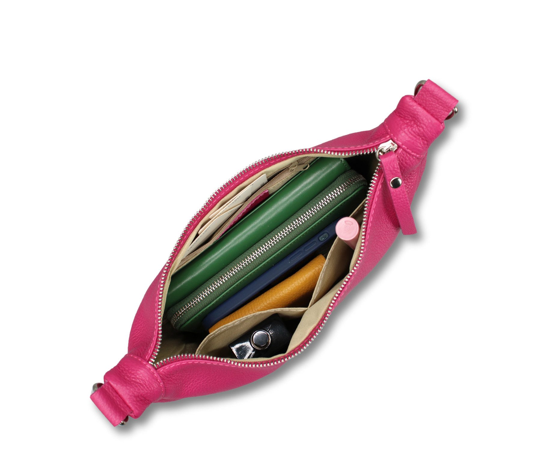 Adel Bags Schultertasche DIANA Halbmond Tasche Leder, Umhängetasche für Damen, Gürteltaschen, echt Leder, Made in Italy – Bild 4 von 5