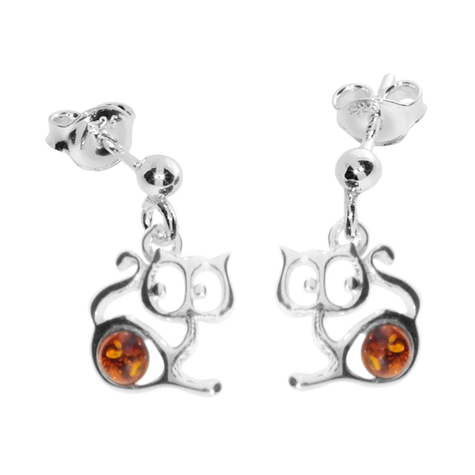 OSTSEE-SCHMUCK Paar Ohrhänger Ostsee-Schmuck Ohrhänger Katze Ohrhänger Katz günstig online kaufen