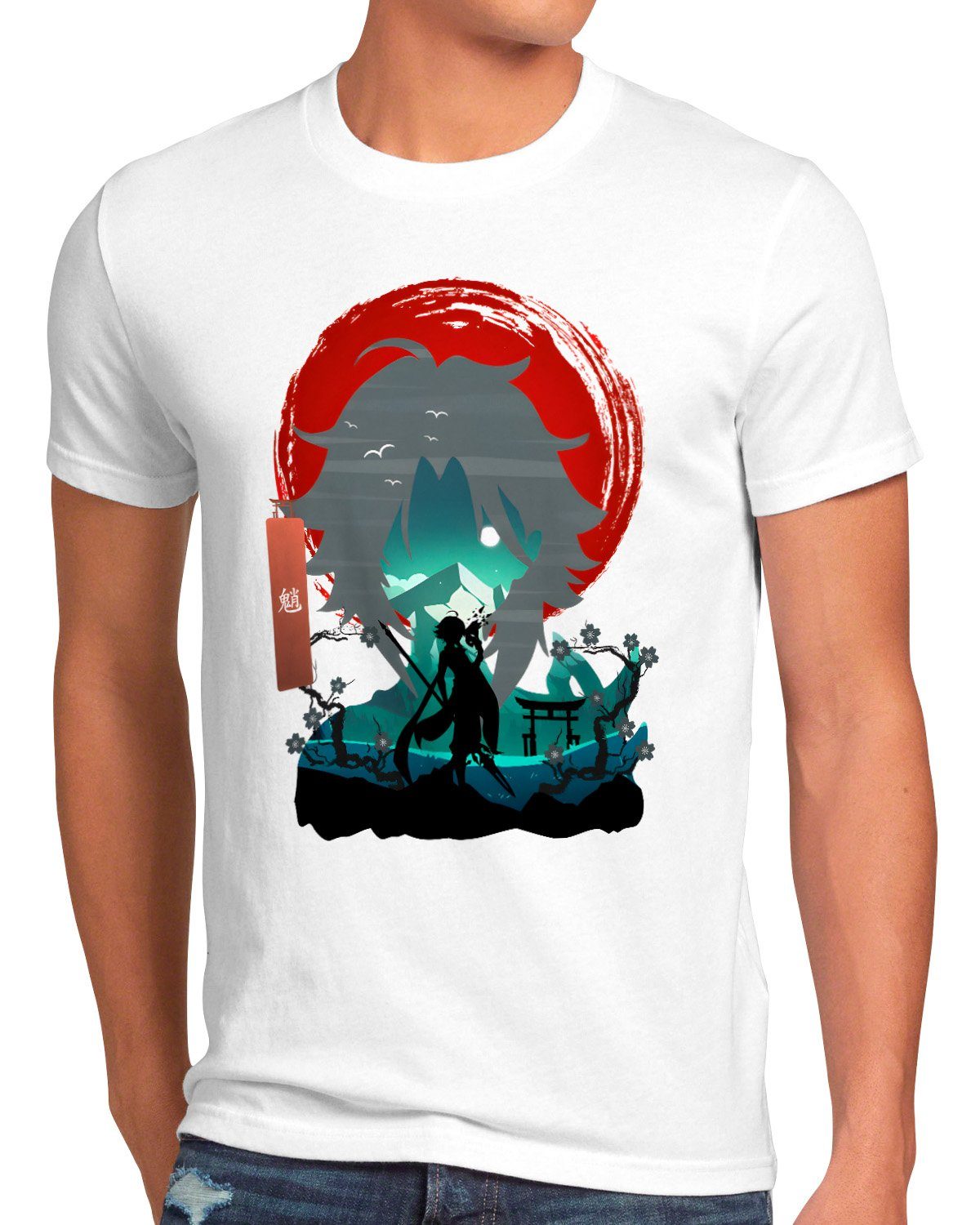 impact Herren genshin Print-Shirt T-Shirt teyvat Xiao style3 fantasy