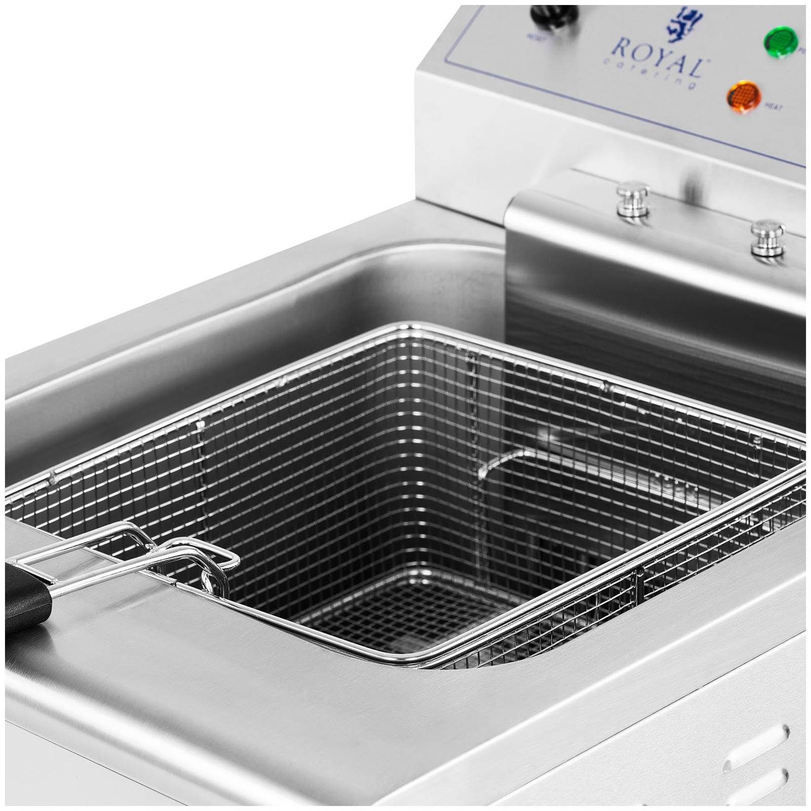 Royal Catering Fritteuse RCPKF 13DSH, 5000 W, 16 L Fritöse mit Unterschrank Ablasshahn 400V – Bild 4 von 5