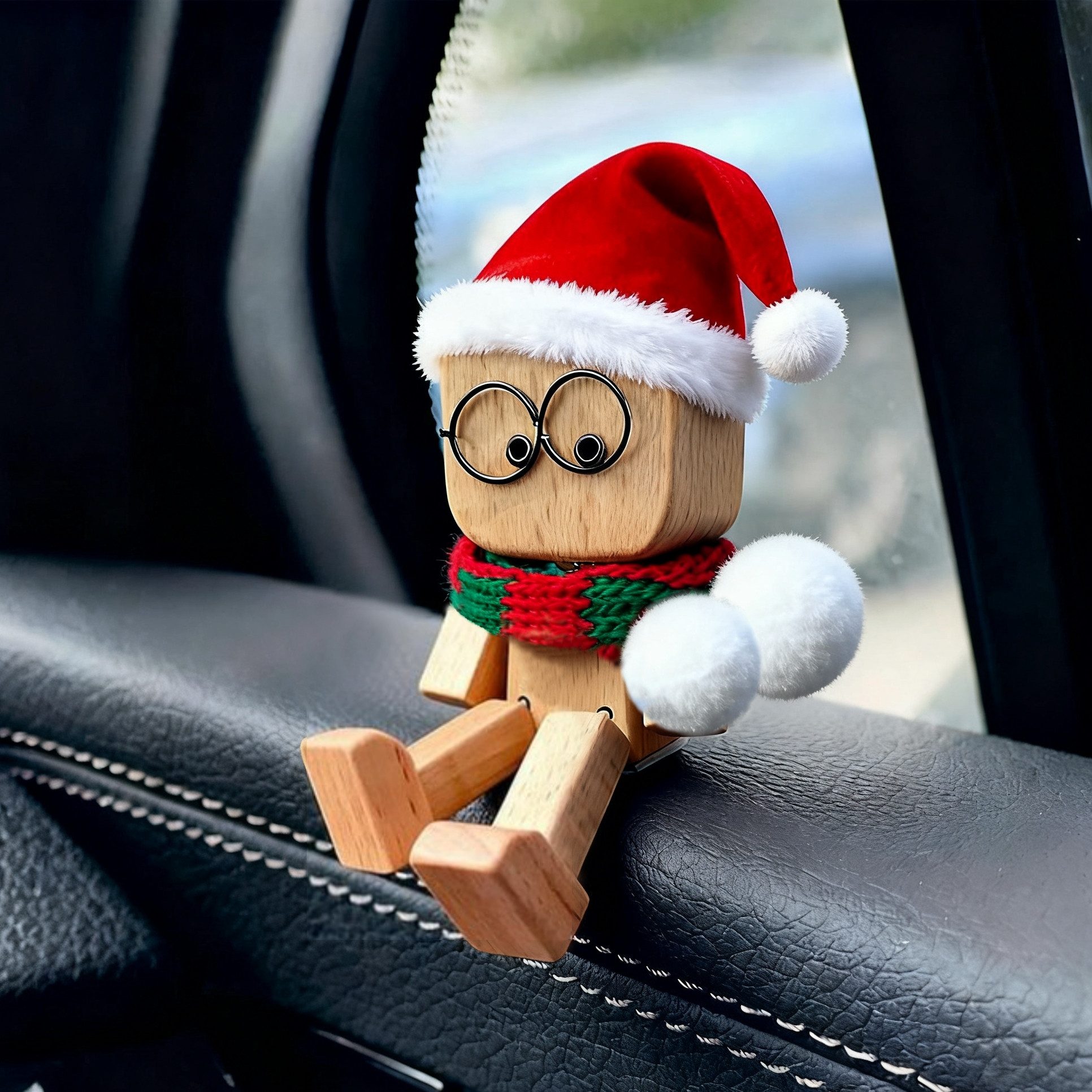 REDOM Dekofigur Holz Wackelfigur Auto Deko lustige Wackelpuppe Armaturenbre günstig online kaufen