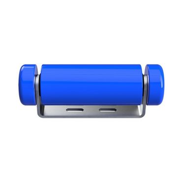 SUPROD Auffahrrampe Polyurethan Seitenrolle mit Halter verzinkt 200 mm (EC), blau