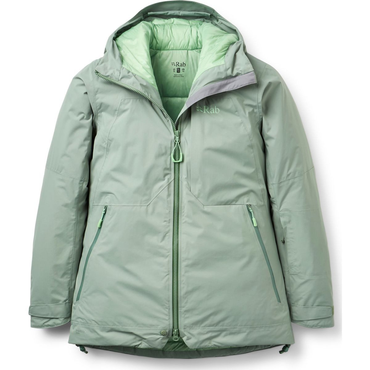 Rab Outdoorjacke Optical Down Jacket Wmns Hochwertige Damen-Daunenjacke mit verstellbarer Kapuze und