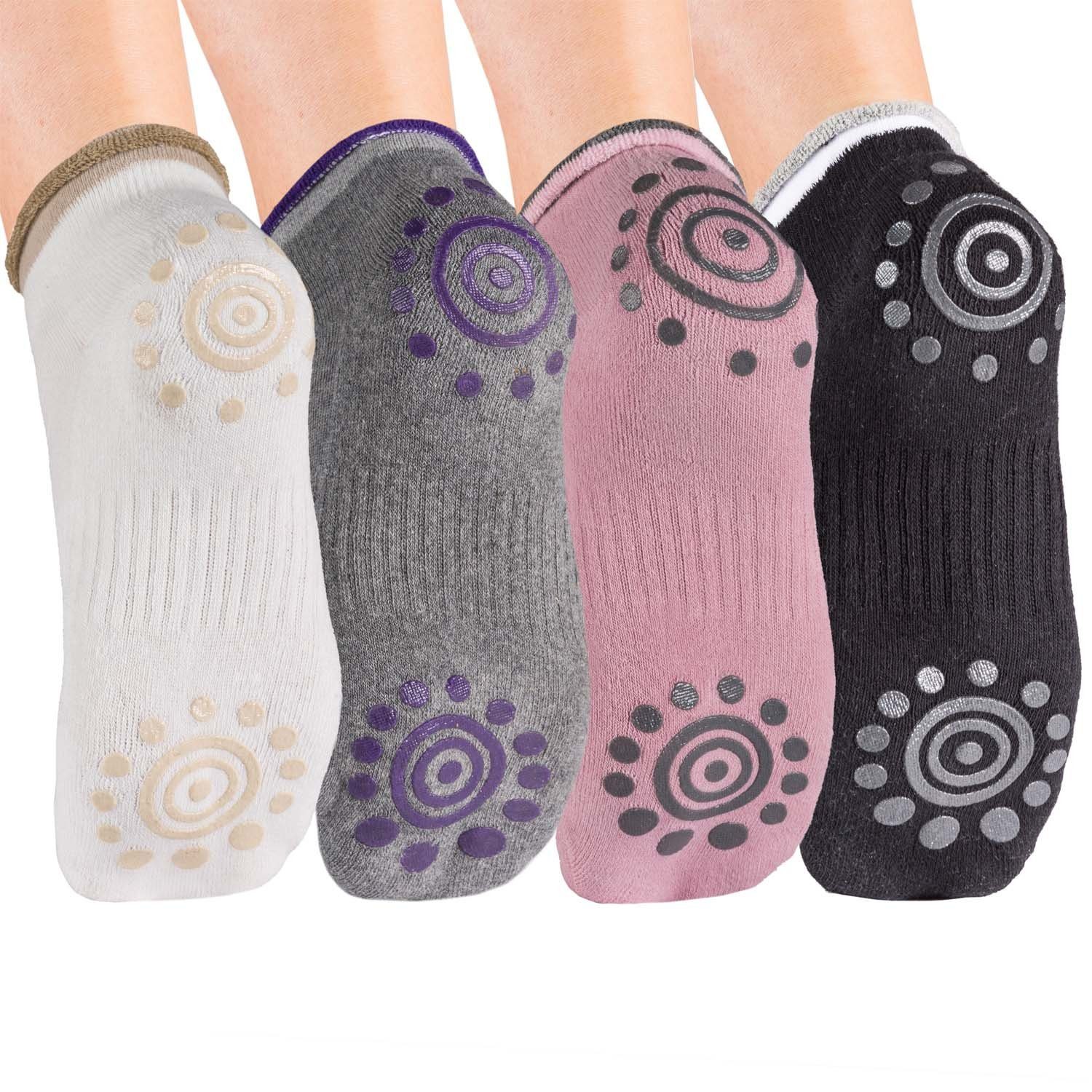 Body & Mind Sportsocken Yogasocken (4-Paar, rutschfeste Socken) mit Stopper-Noppen