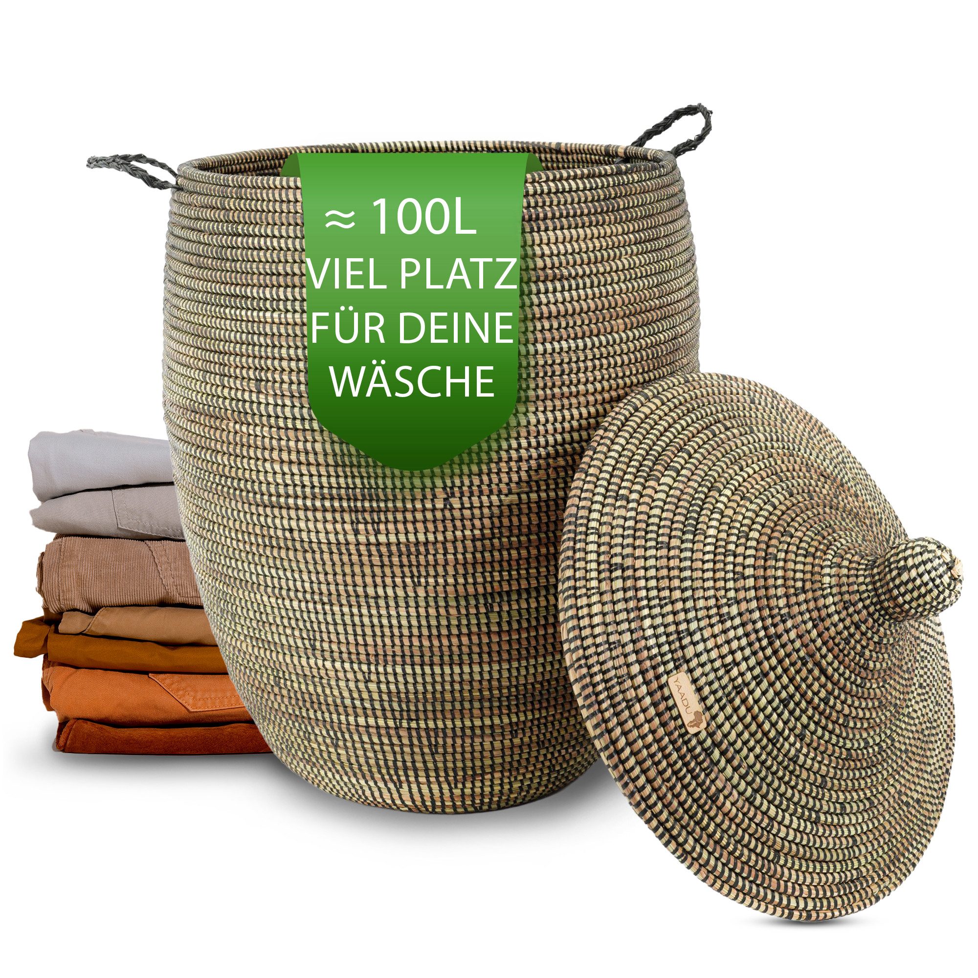 YAADU Wäschekorb mit Deckel 100L – günstig online kaufen