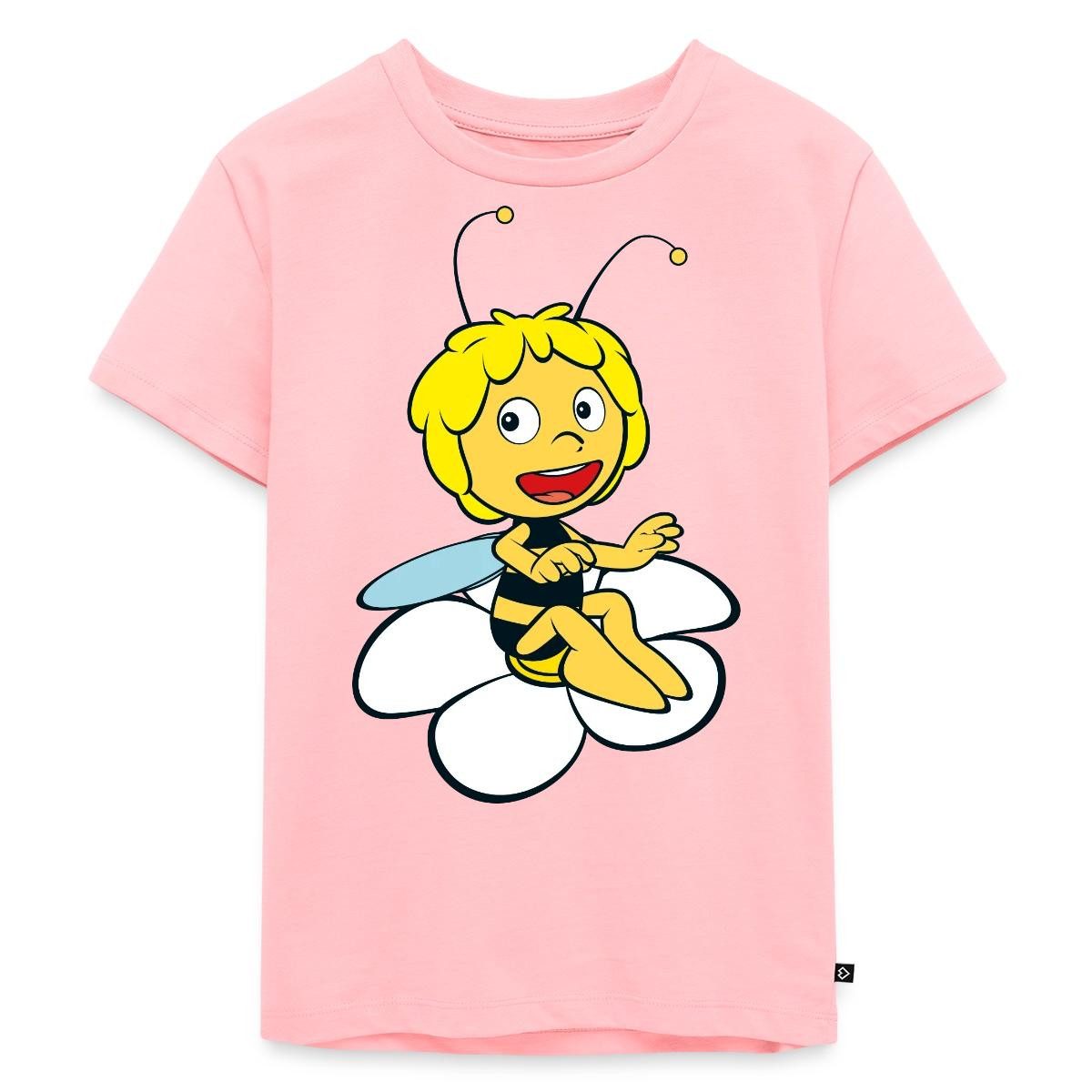 Spreadshirt T-Shirt Biene Maja Sitzt auf Blume Kinder Premium T-Shirt (1-tlg)