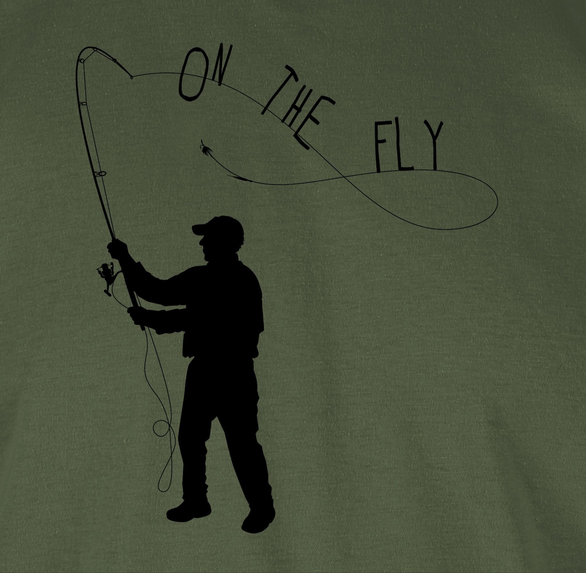 T-Shirt - Fishing 2 Geschenke Grün the Fly Angler On Shirtracer Army