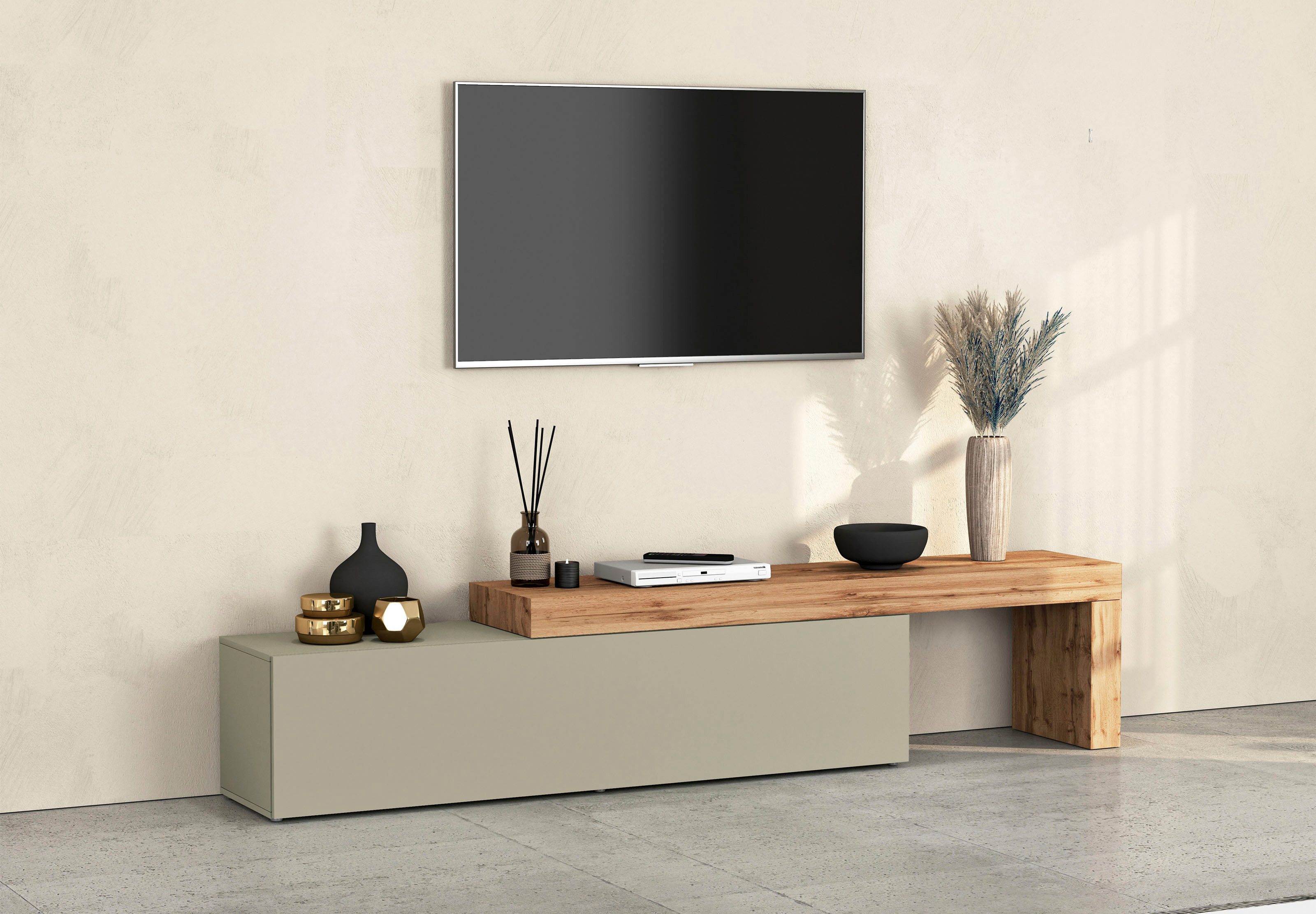 INOSIGN Lowboard Chronos TV-Board, TV-Schrank (1 St., Breite verstellbar vo günstig online kaufen