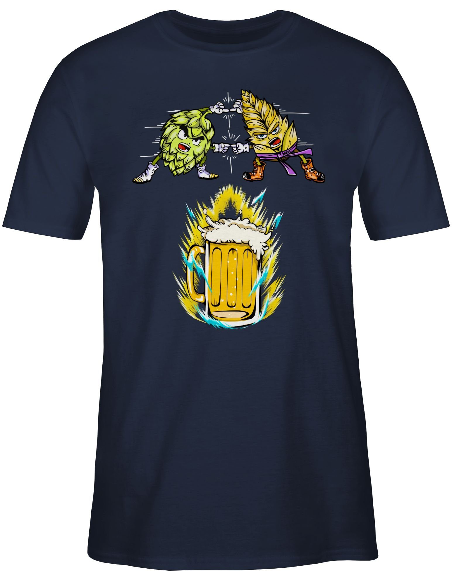Bier Blau Shirtracer Malz Nerd Geschenke Navy & Fusion Hopfen T-Shirt 03 -