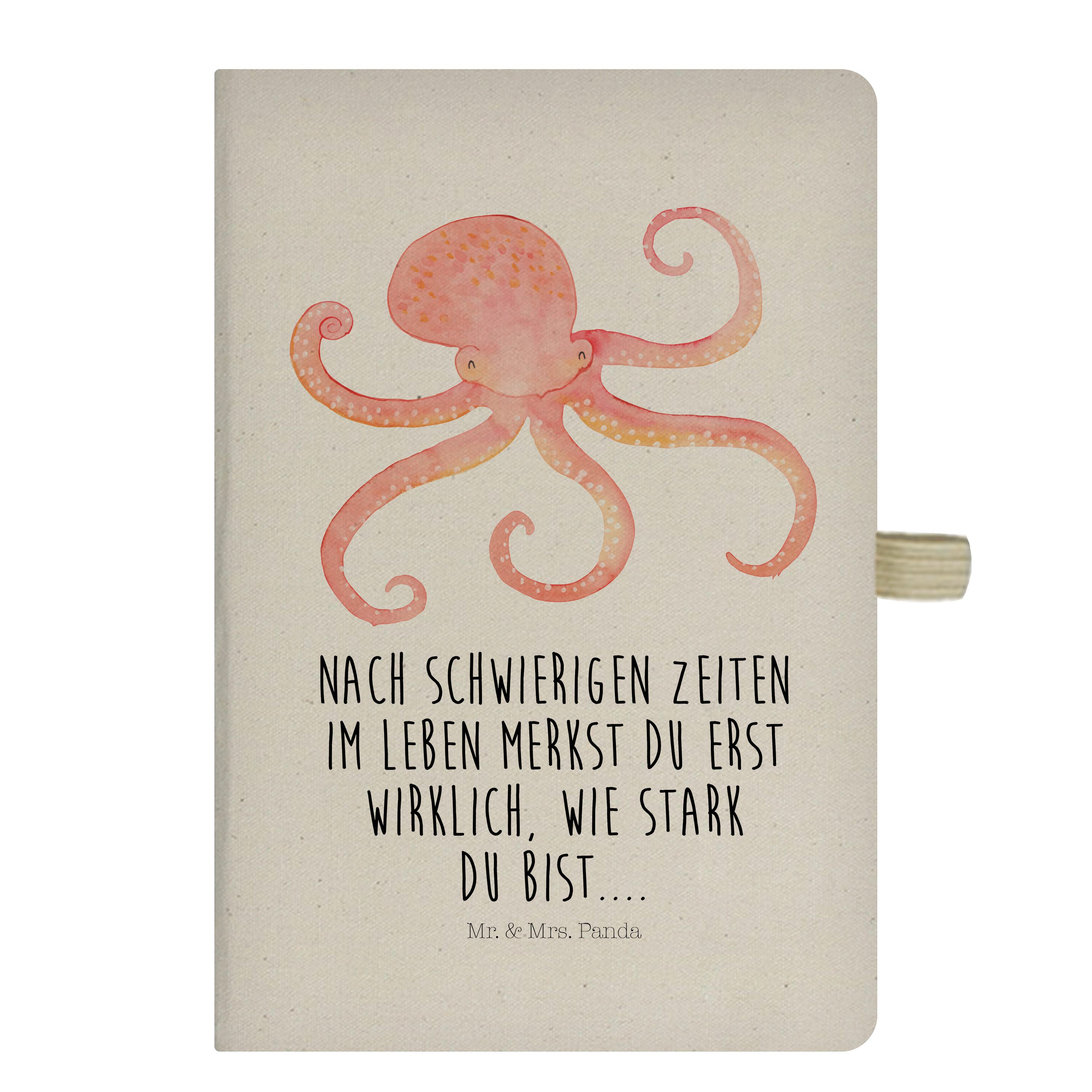 Mr. & Mrs. Panda Notizbuch »Tintenfisch Transparent Krake, Meer