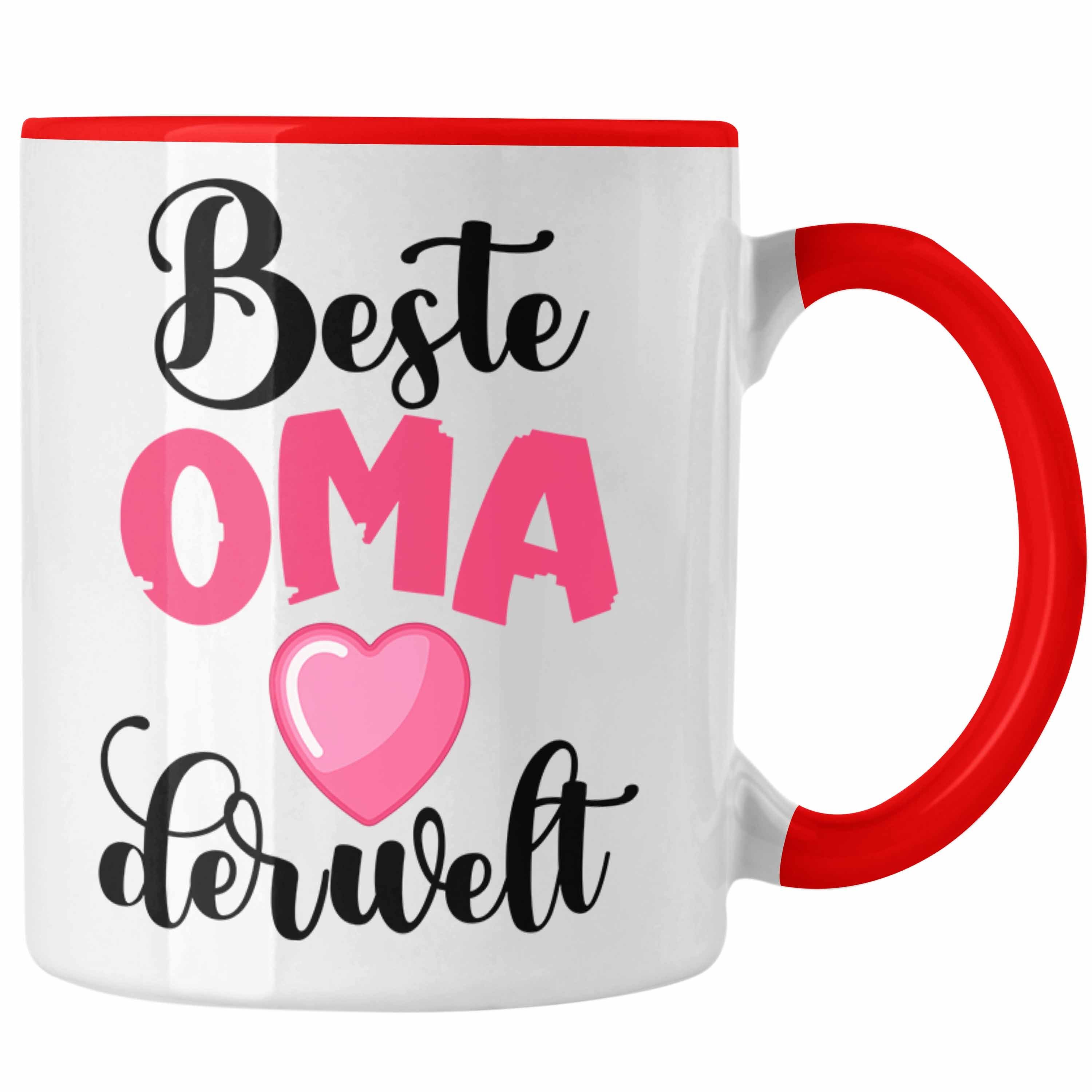 Trendation Tasse Trendation - Für Die Beste Oma Der Welt Tasse Geschenk Geschenkidee Von Enkel Enkelin Herz Rot