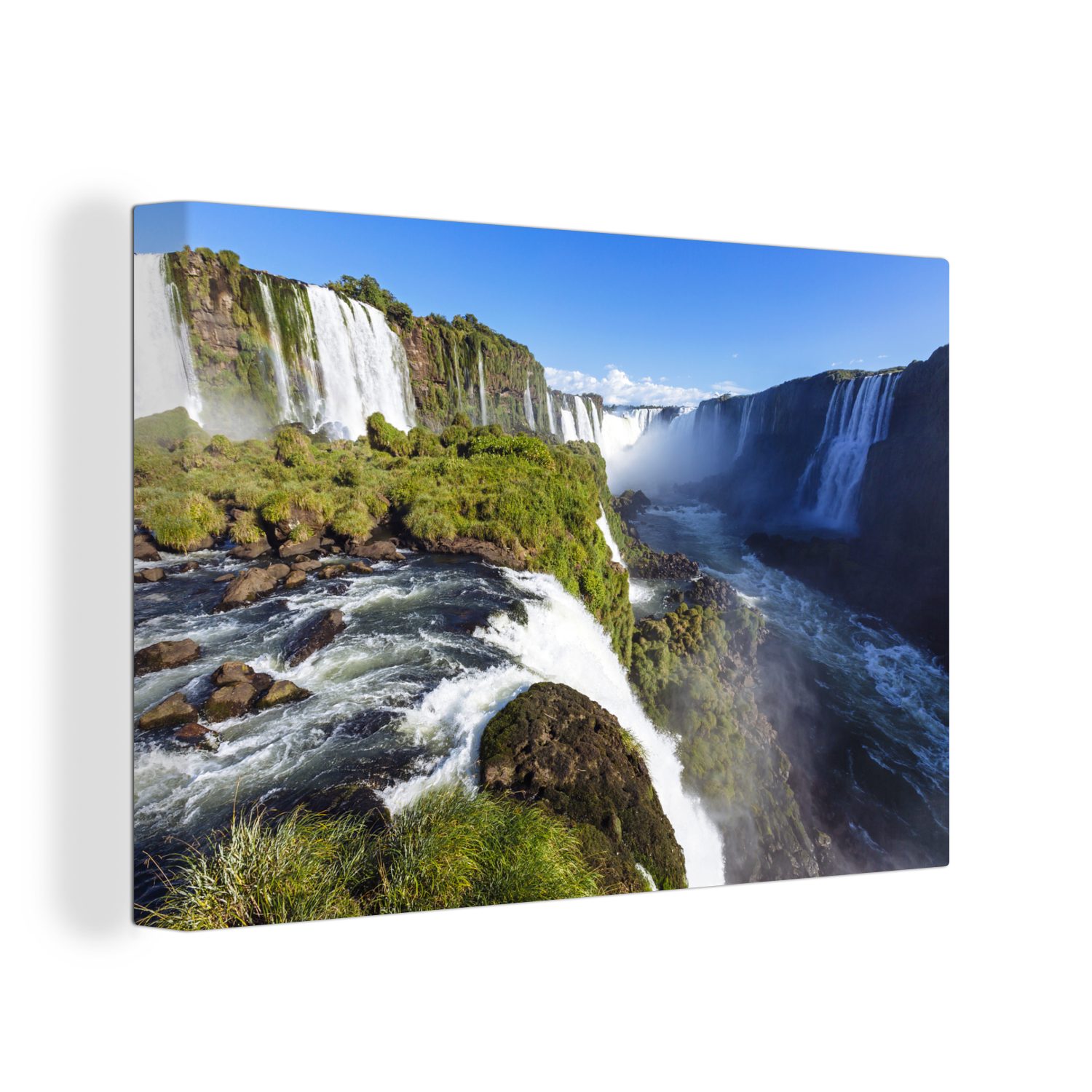 OneMillionCanvasses® Leinwandbild Iguaçu-Wasserfall in Brasilien, (1 St), Wandbild Leinwandbilder, Aufhängefertig, Wanddeko, 30x20 cm