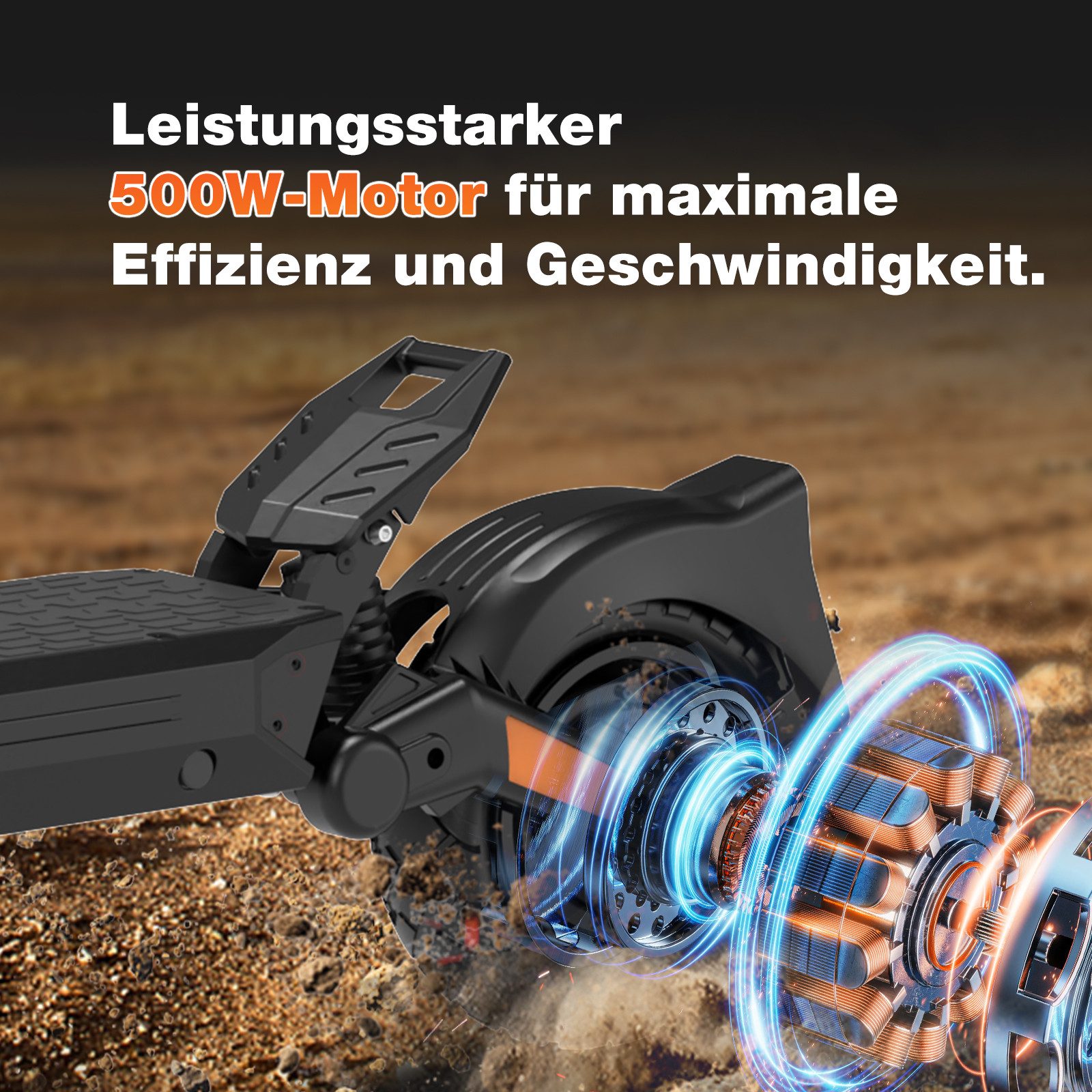 RCB TECH E-Scooter D5/D5 PRO ABE Straßenzulassung, 90KM/120KM, Offroad Elektroroller, 500,00 W, 20,00 km/h, APP, klappbar, bis zu 100 km Reichweite, 10-Zoll Reifen