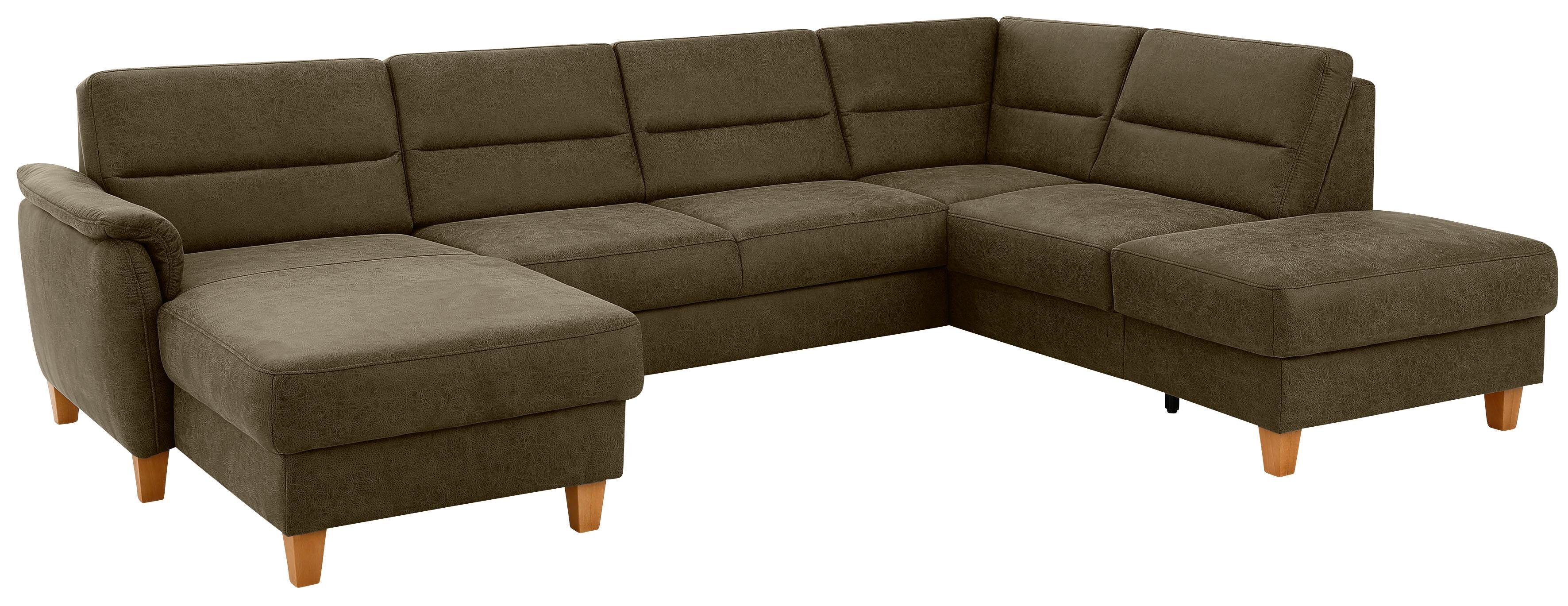 Home affaire Wohnlandschaft Palmera U-Form, B: 308 cm, optional Schlaffunktion & Bettkasten, Federkern
