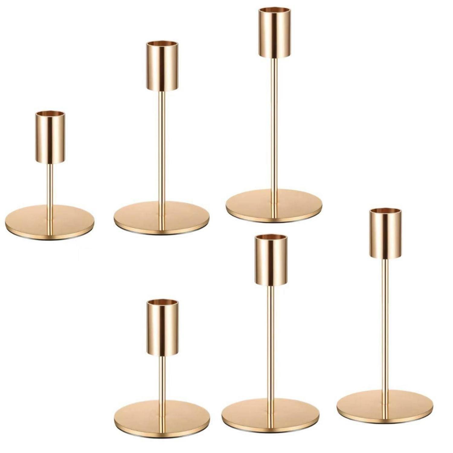 LuxusKollektion Tischkerzenhalter 6x Kerzenhalter Gold Vintage (6 St)