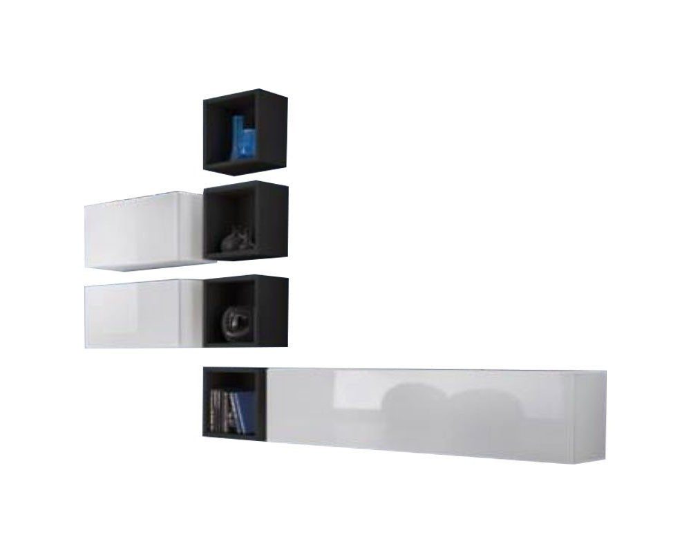 Xlmoebel Wohnwand Holz-Designer Möbelwand für modernes Wohnzimmer mit TV-Regal, (6-St., Wohnwand), Hergestellt in Europa