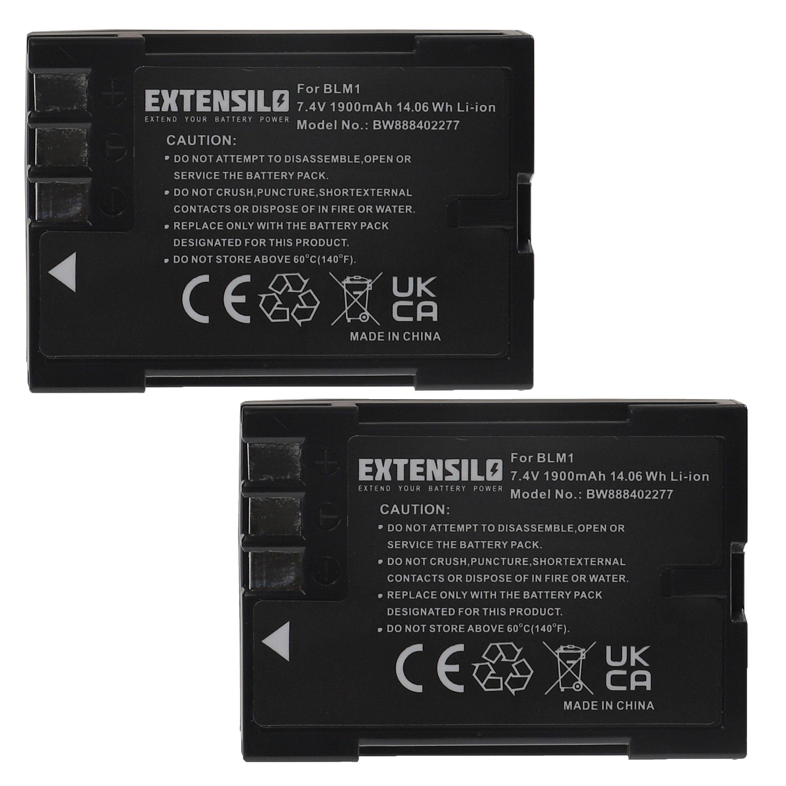 Extensilo Ersatz für Olympus PS-BLM1 für Kamera-Akku Li-Ion 1900 mAh (7,4 V)