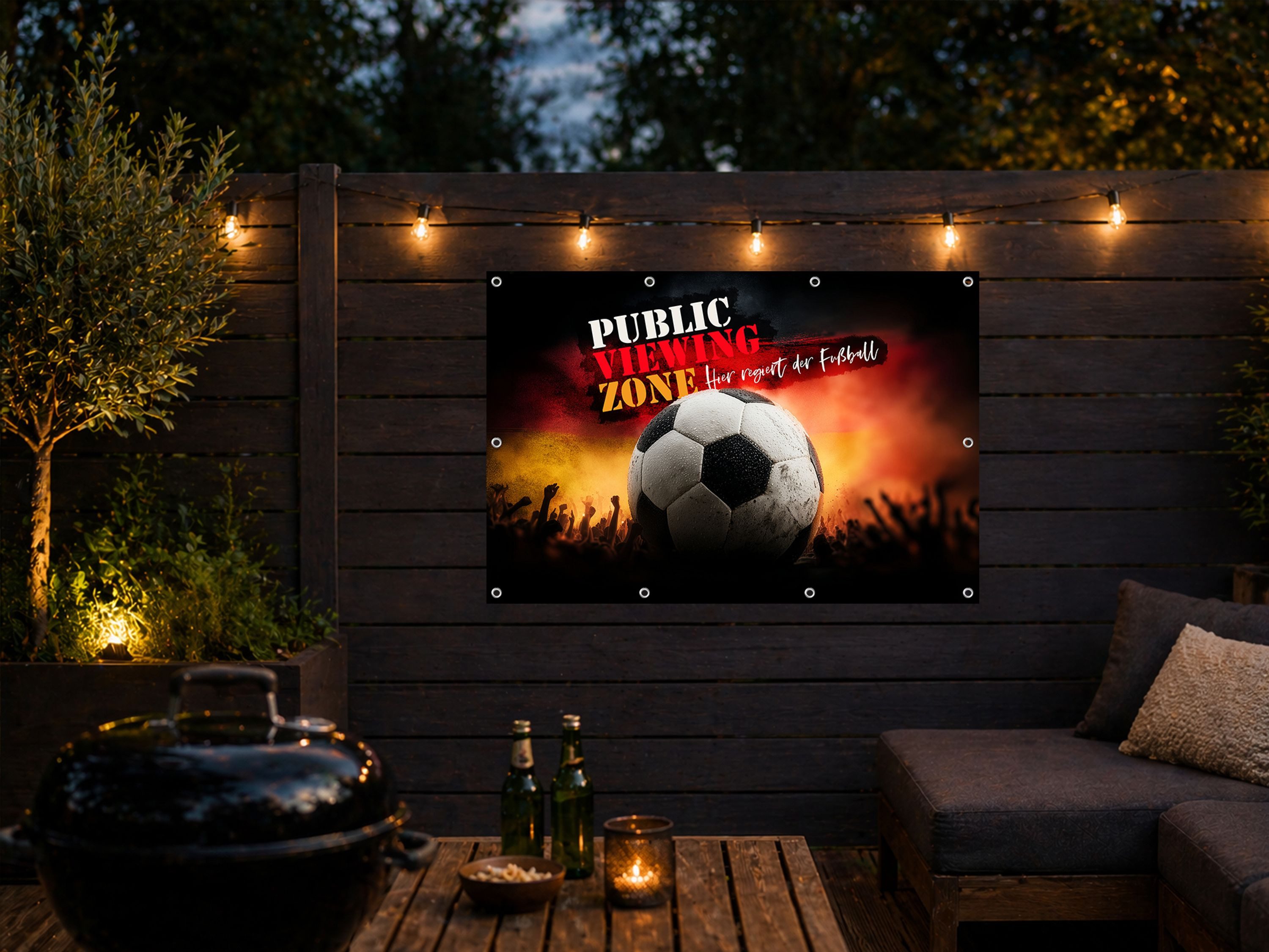 artissimo Poster XXL Garten-Poster 120x80cm Fussball WM Public Viewing Outdoor-Bild, Outdoor-Poster: Garten Deko Fußball WM