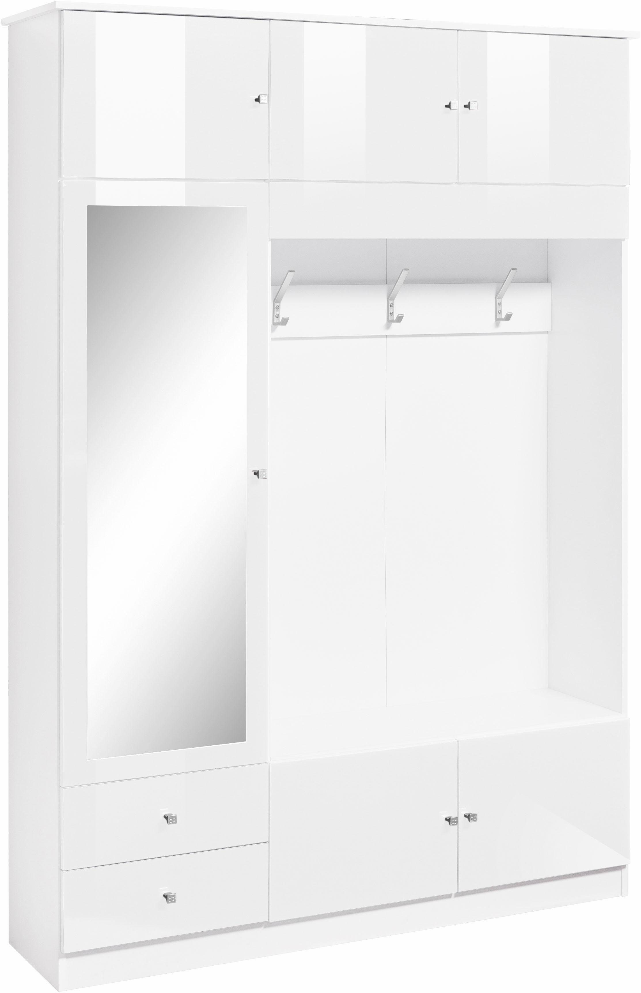 borchardt Möbel Garderobenschrank Kompakta Höhe 202 cm weiß matt/weiß Hochglanz