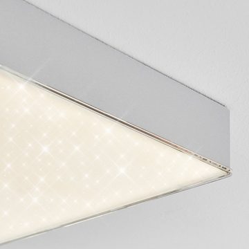 hofstein Deckenleuchte »Torricella« moderne Deckenlampe aus Metall/Kunststoff in Weiß/Silber, 4000 Kelvin, eckige Leuchte mit Sternhimmeleffekt, 2000 Lumen, 1xLED 21 Watt