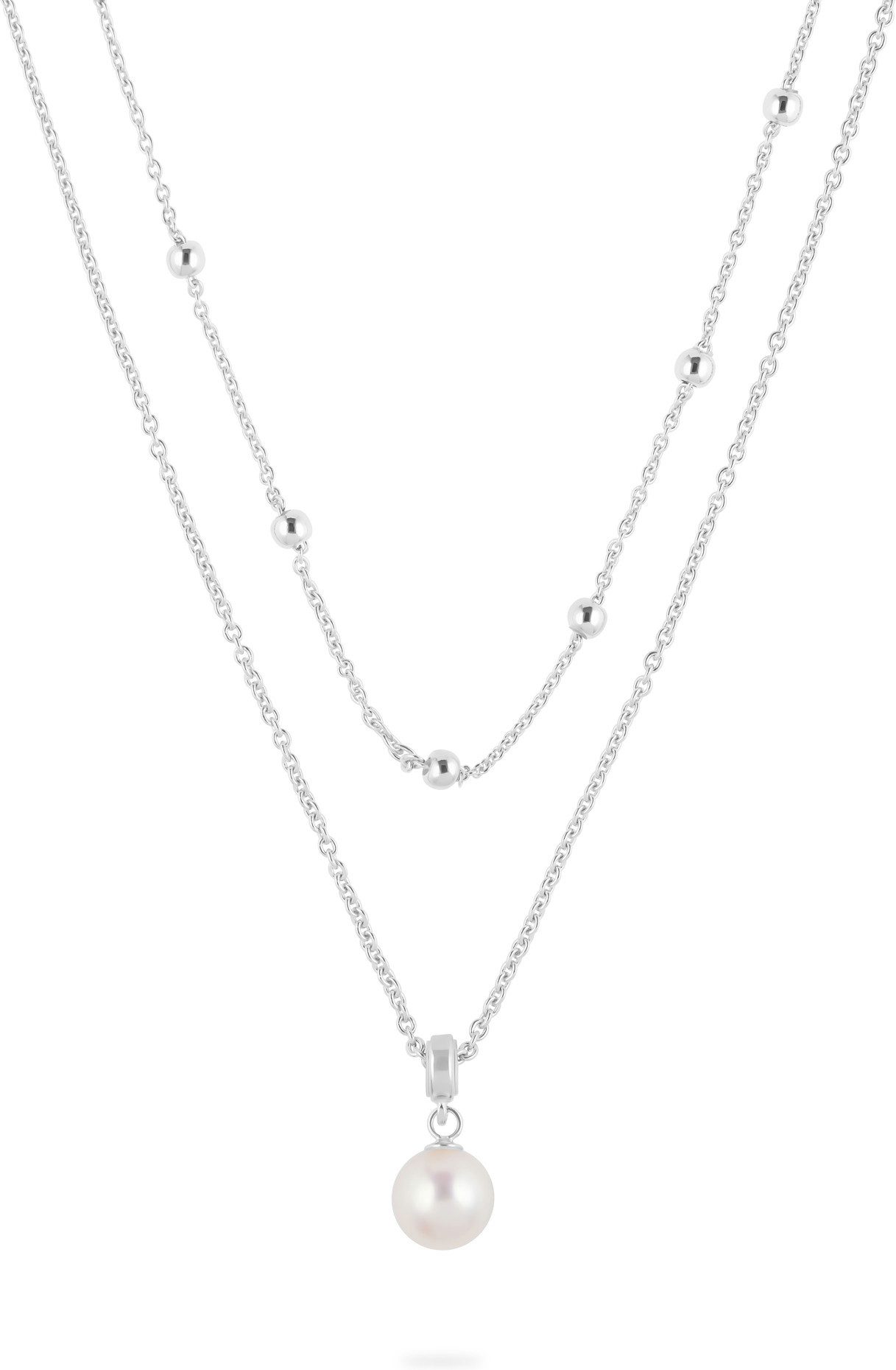 JETTE Kette mit Anhänger Joy Damen Halskette 925er Silber – Süßwasserperle & Kügelchen-Design, 88601688NL