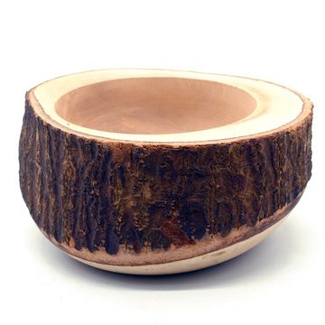 Gedeko Dekoschale »Holzschale mit Rinde Mango«, Natur Holz Schale aus Mangoholz, außen ca. 14-15 cm, unbehandelt