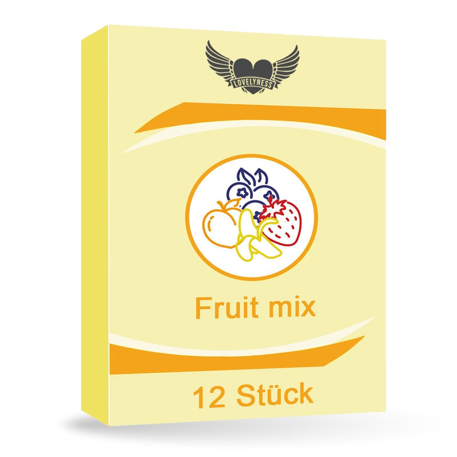 Lovelyness Kondome - Erdbeere, Banane, Blaubeere, Mit Geschmack Aroma: Pfirsich