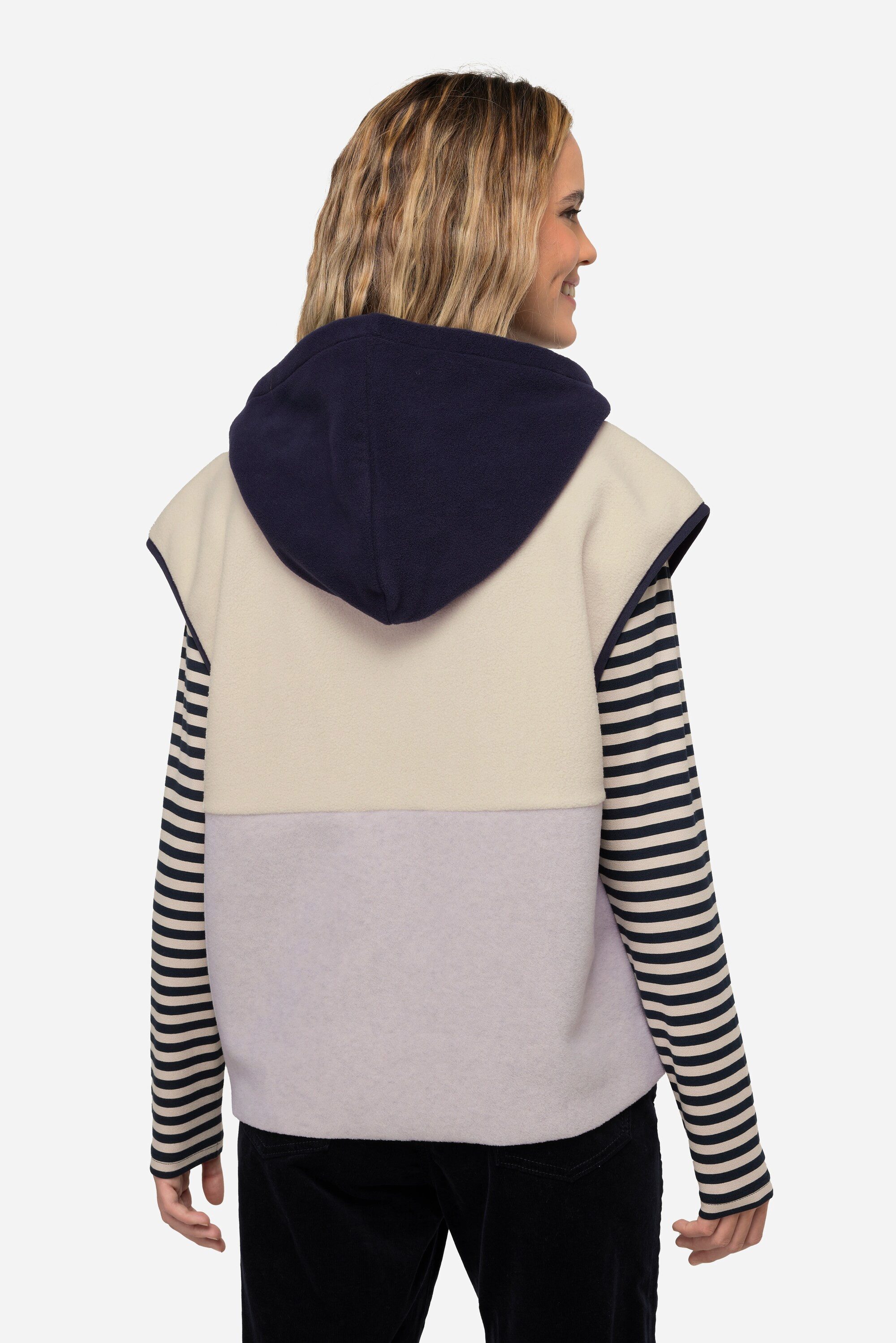 Laurasøn Sweatshirt Pullunder Fleece farbige Kapuze