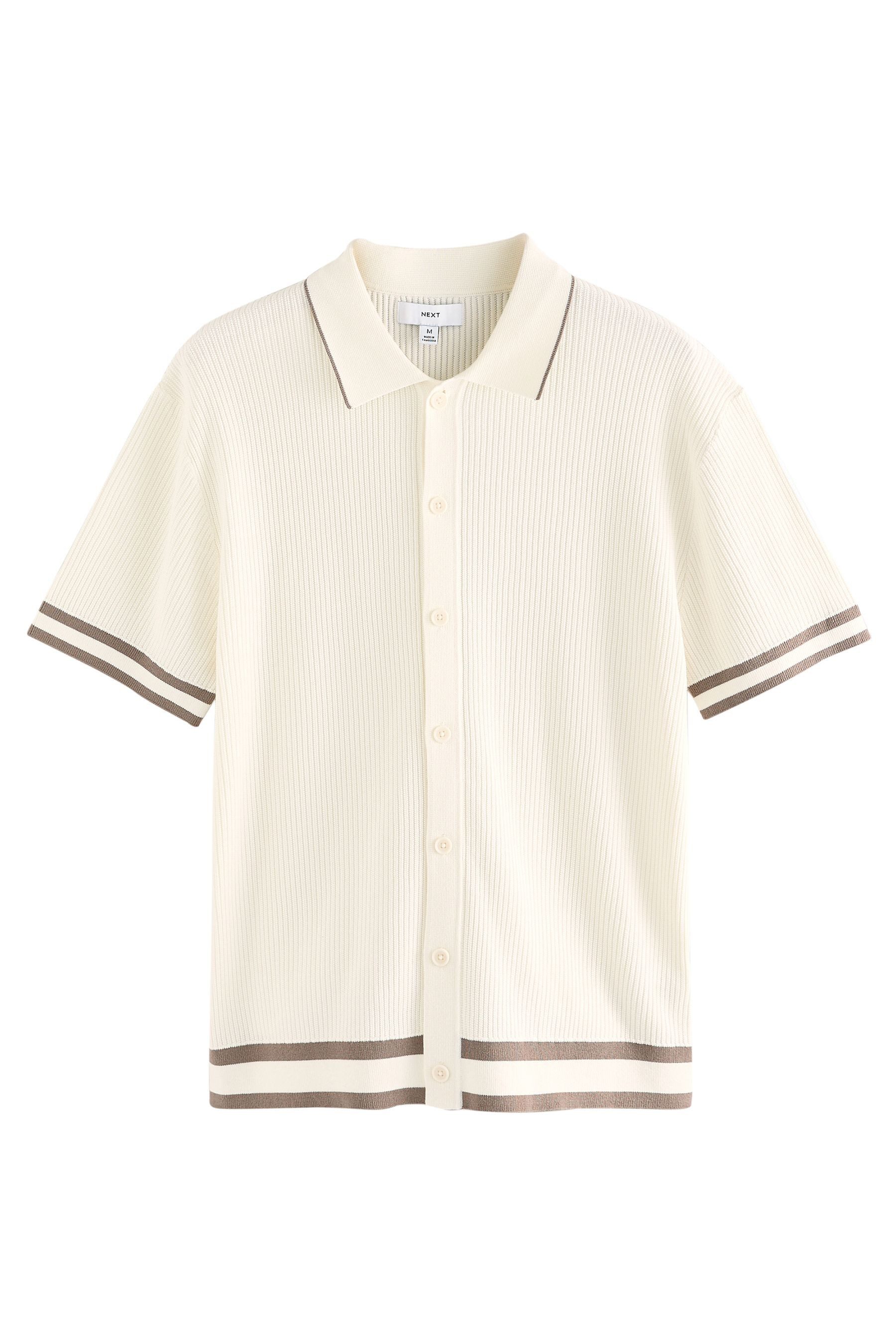 Next Kurzarmhemd Baumwoll-Poloshirt mit Knopfleiste Regular günstig online kaufen