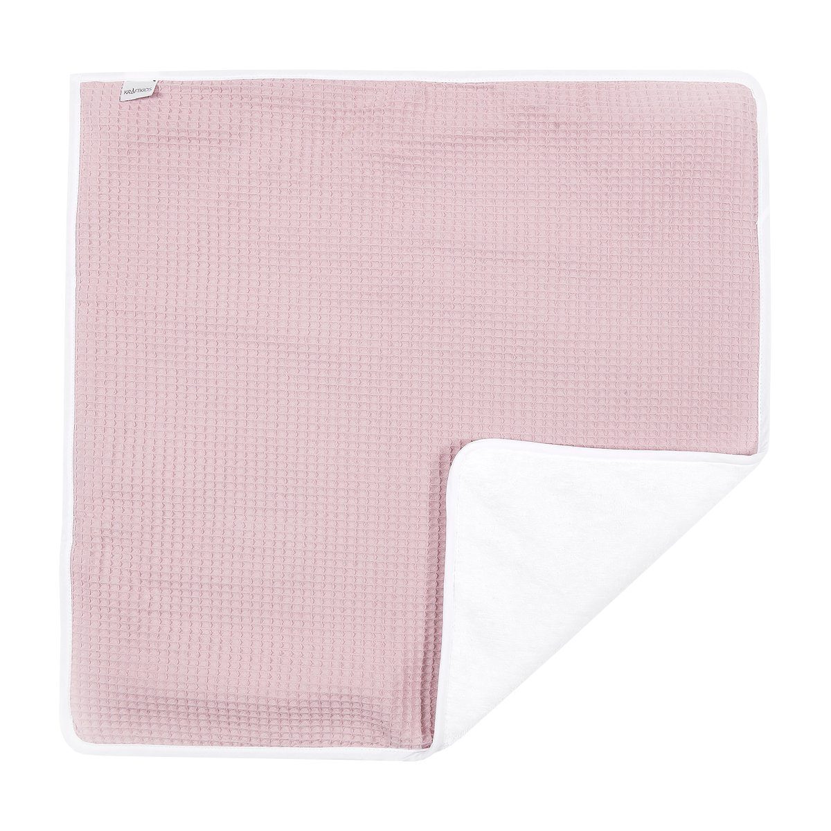 KraftKids Wickelauflage Waffel Piqué rosa, Wickelunterlage aus 3 Stoffsichten 100% Baumwolle, Innen wasserundurchlässig, faltbar auch für Unterwegs | Wickelauflagen