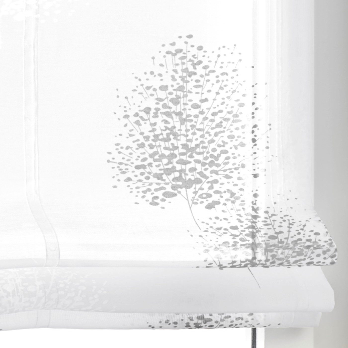 Kutti Raffrollo Belinda, mit Hakenaufhängung, ohne Bohren, freihängend, halbtransparent, Polyester, Viskose, Hakenaufhängung